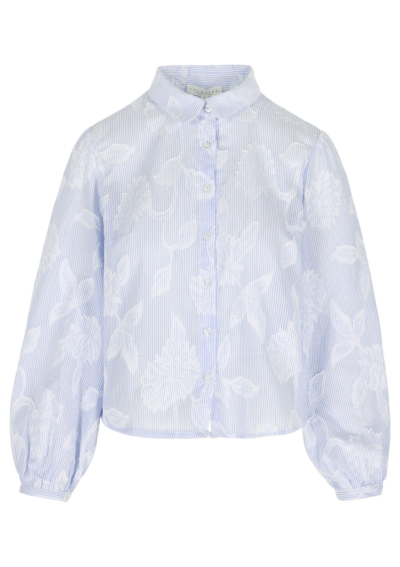 Gestreepte hemd met jacquard - BLUE PASTEL - 05703087_3003