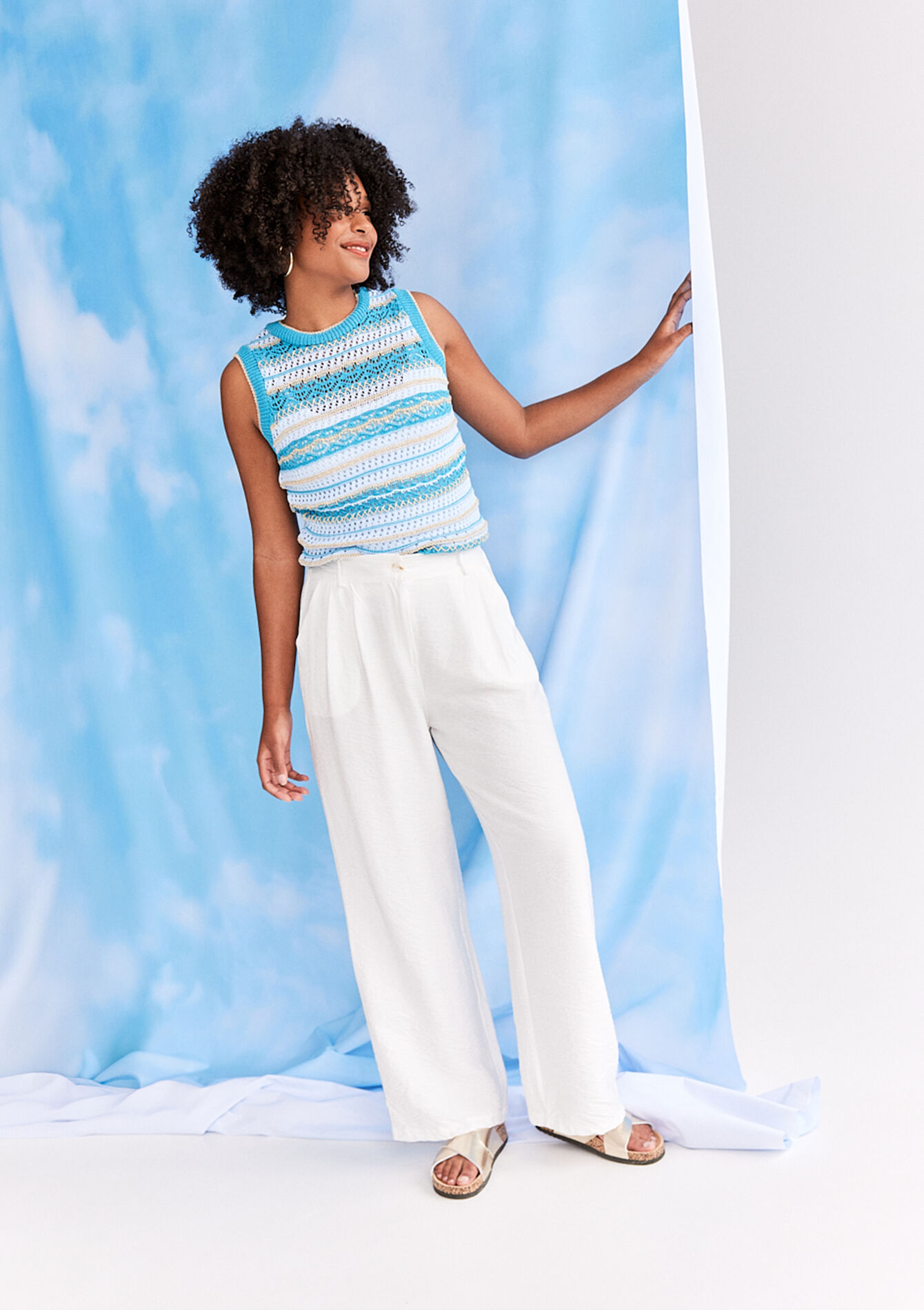 Pantalon large, Pantalon large - OFFWHITE - 06600848_1001