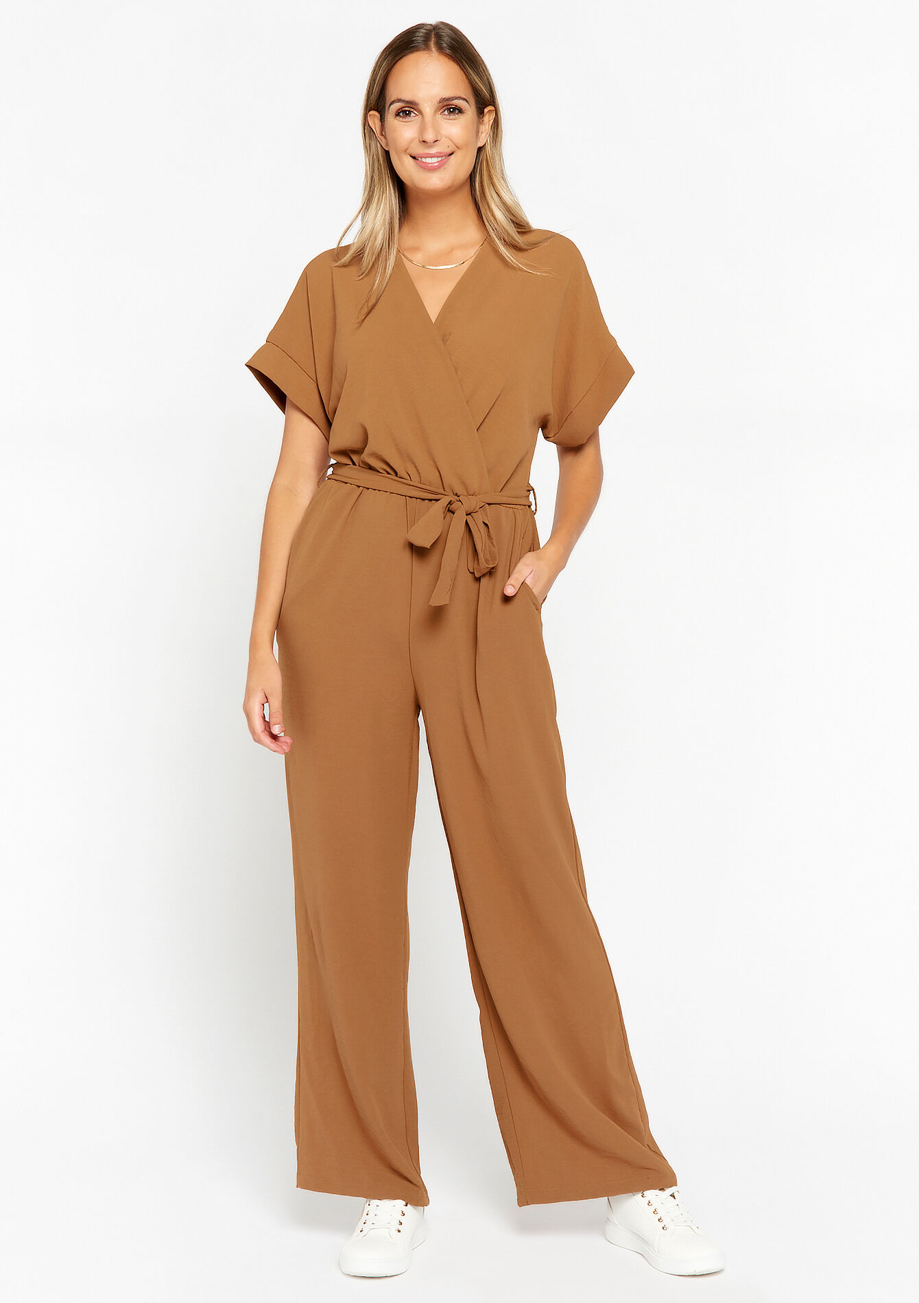 Jumpsuit with kimono look, Jumpsuit with kimono look - CARAMEL - 06004440_1953