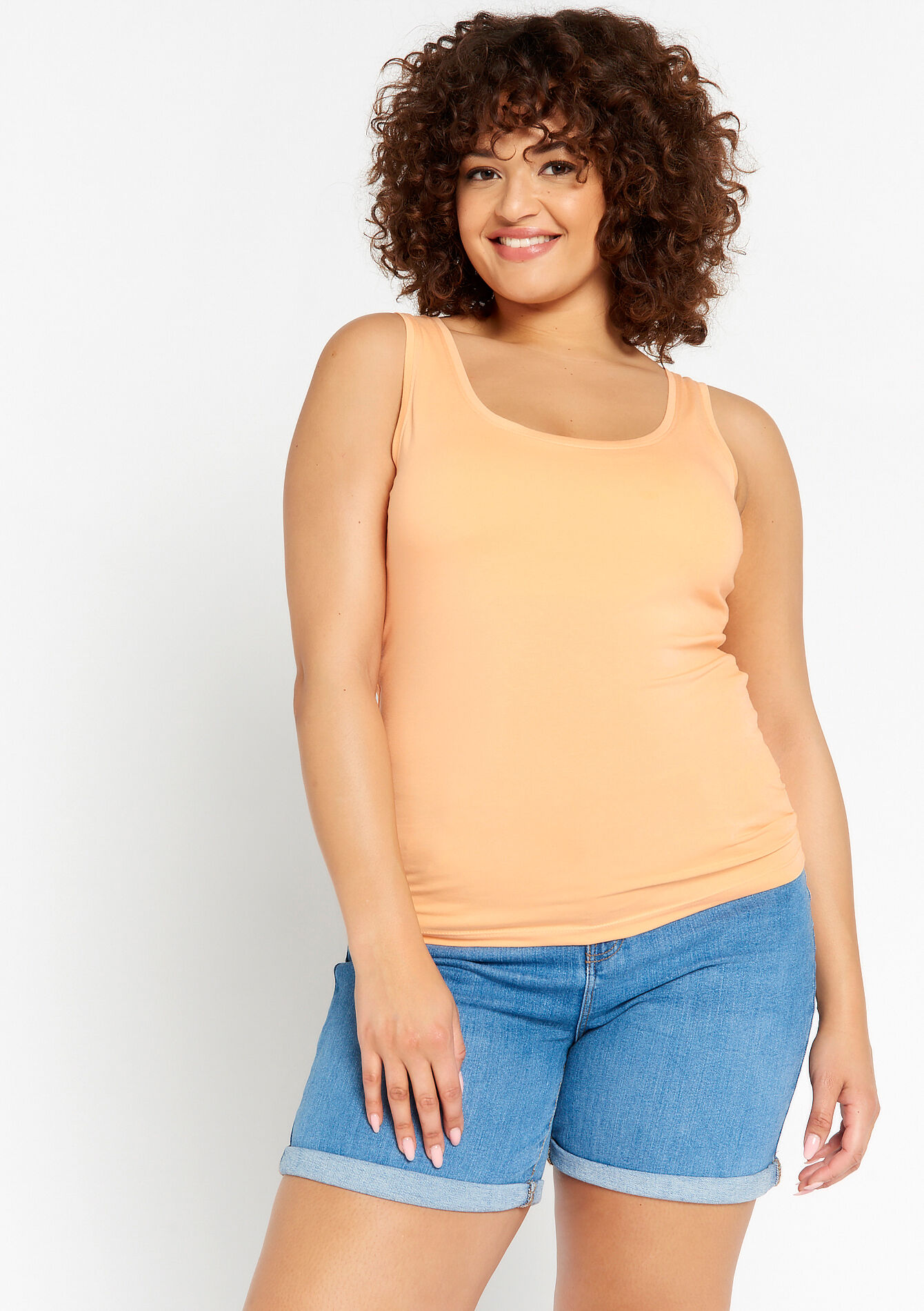 Top with low neckline - PASTEL PEACH - 02200328_1974