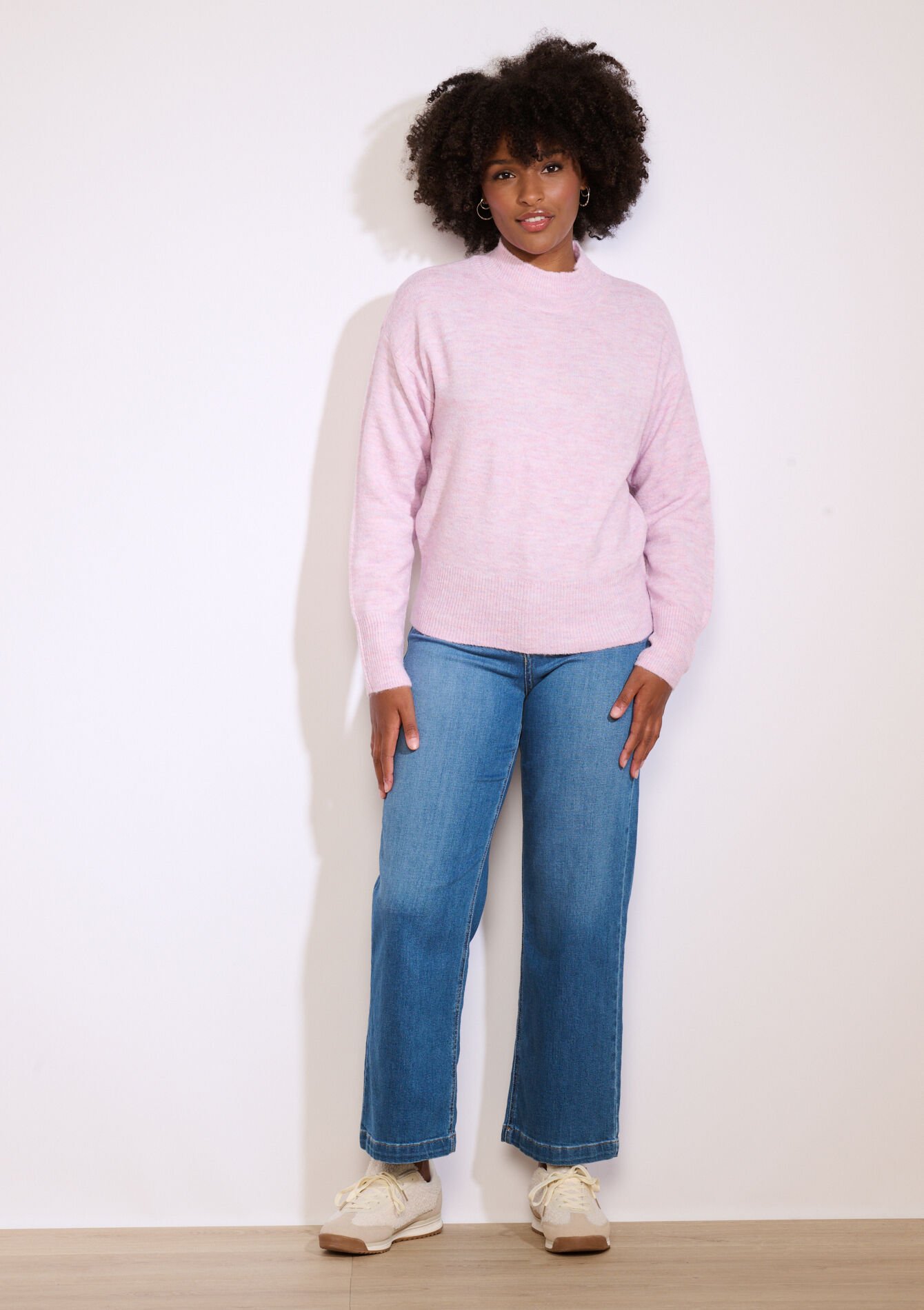 Zachte trui met col - LIGHT PINK - 04006914_1303