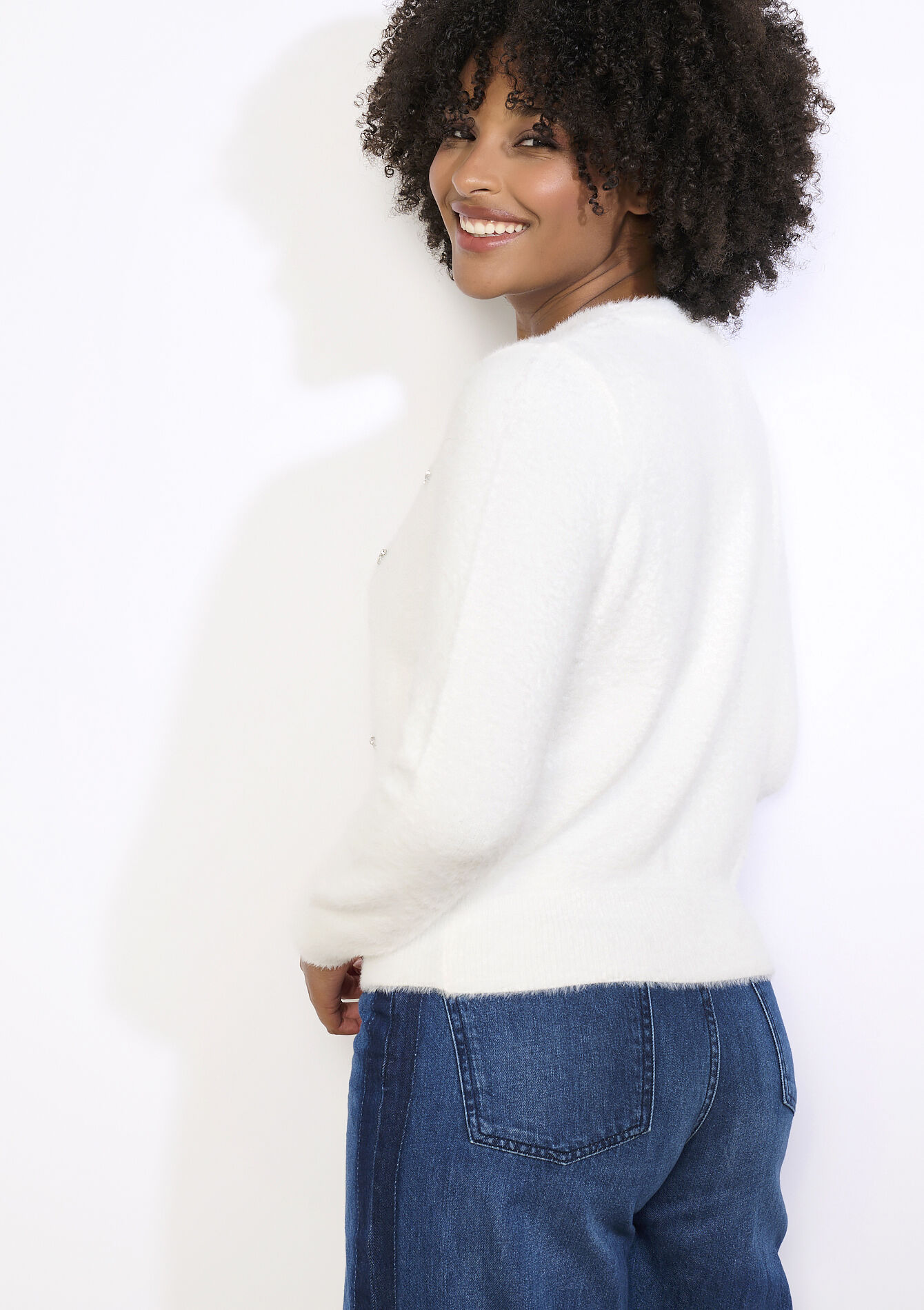 Zachte gebreide vest met accenten, Zachte gebreide vest met accenten - VANILLA WHITE - 04101314_1013