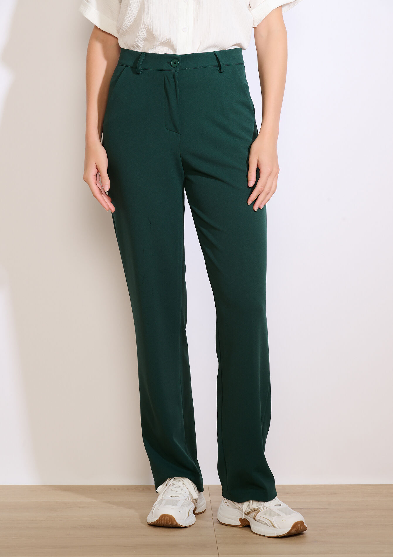 Elegante rechte broek, Elegante rechte broek - GREEN EMERALD - 06100735_4511