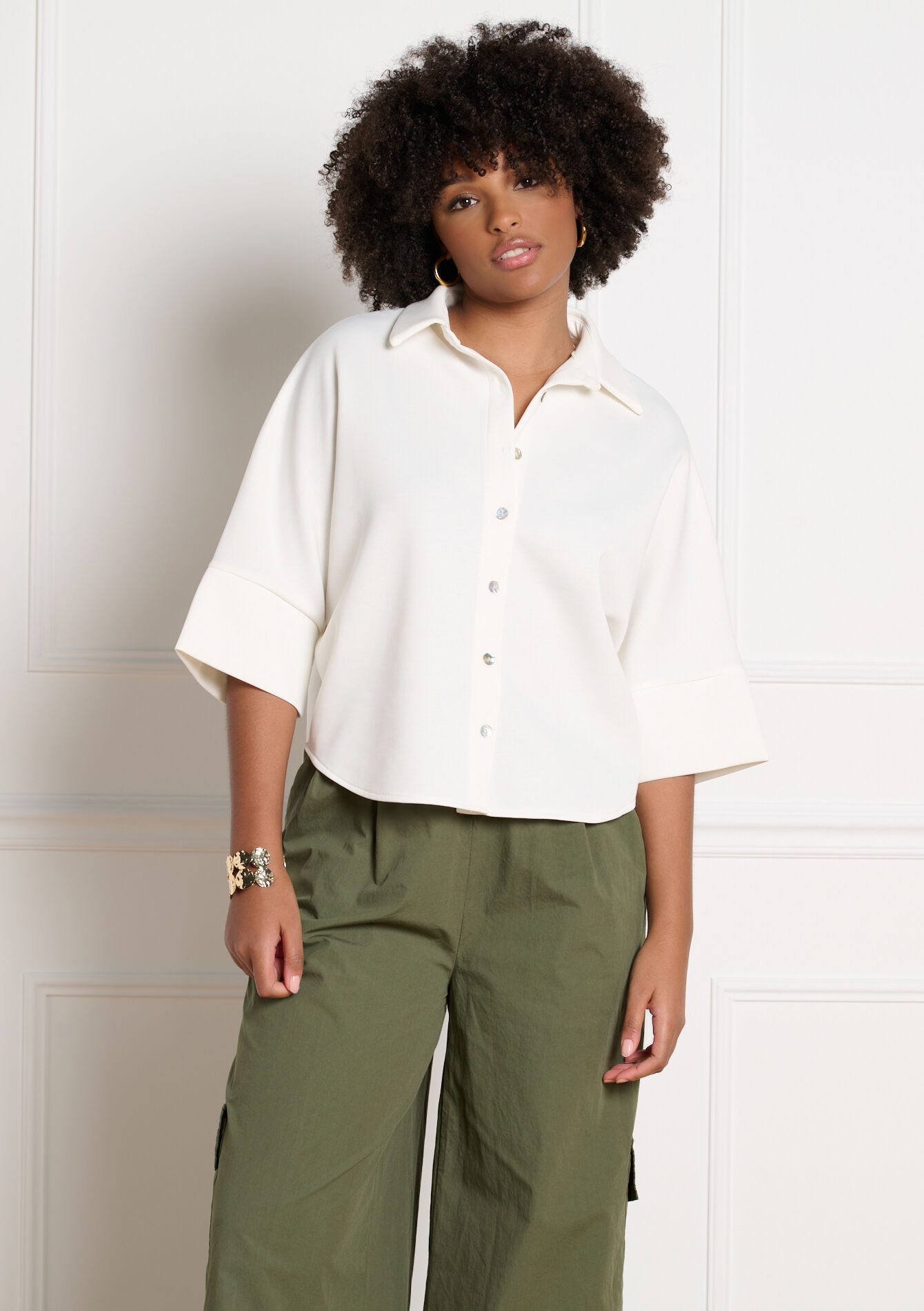 Losvallend overhemd - VANILLA WHITE - 02301996_1013