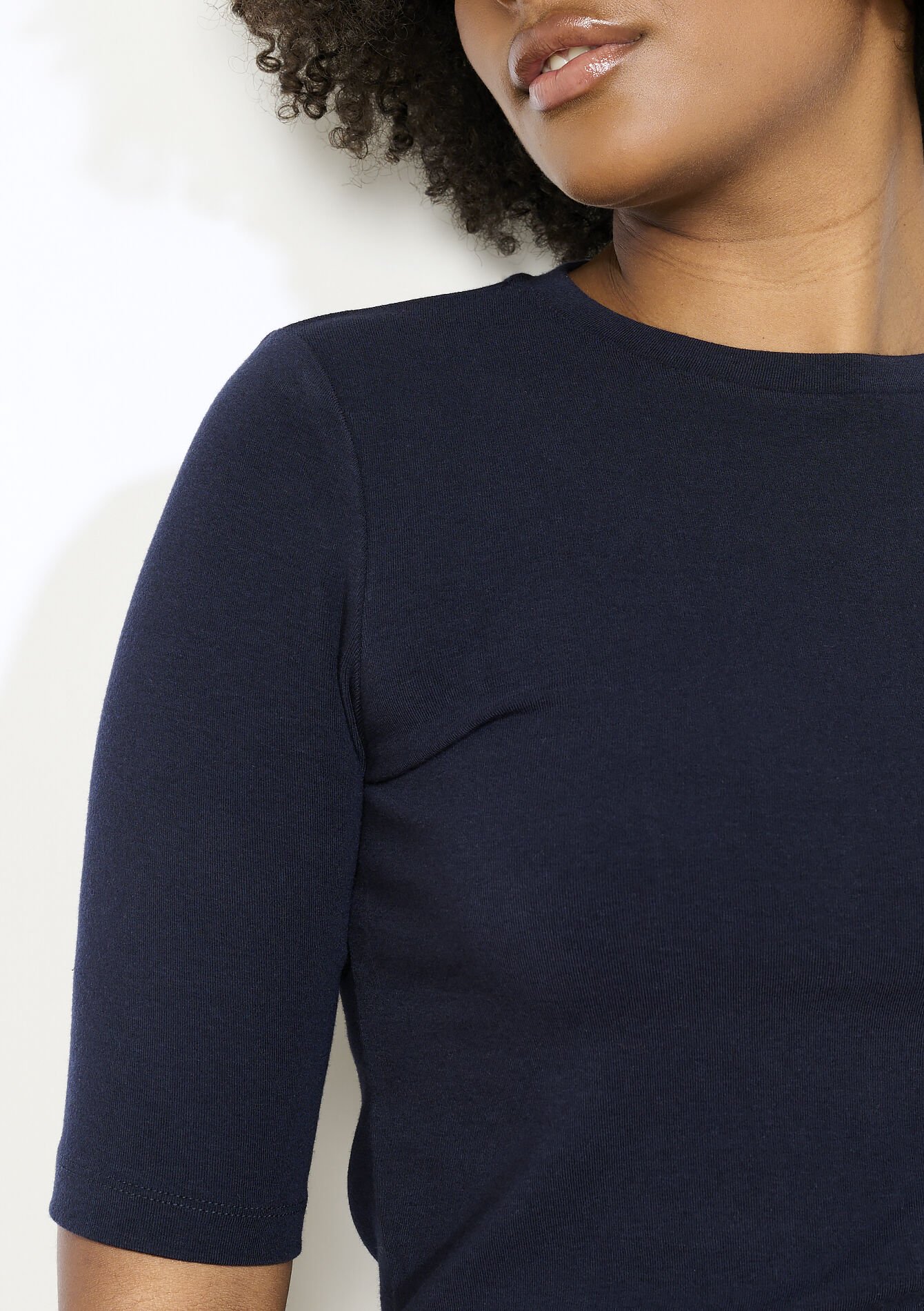 Aansluitend geribbeld t-shirt, Aansluitend geribbeld t-shirt - NAVY BASIC - 02301810_2723