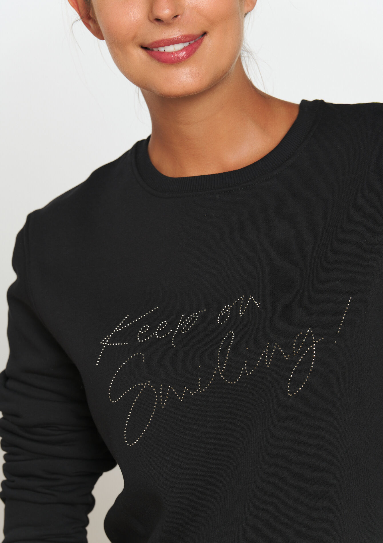 Sweater met opschrift, Sweater met opschrift - BLACK - 03001717_1119
