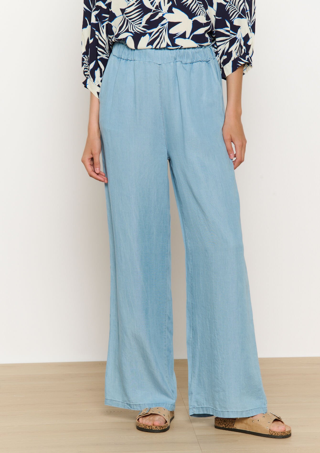 Pantalon fluide en Tencel, Pantalon fluide en Tencel - BLUE BLEACHED - 06600978_0502