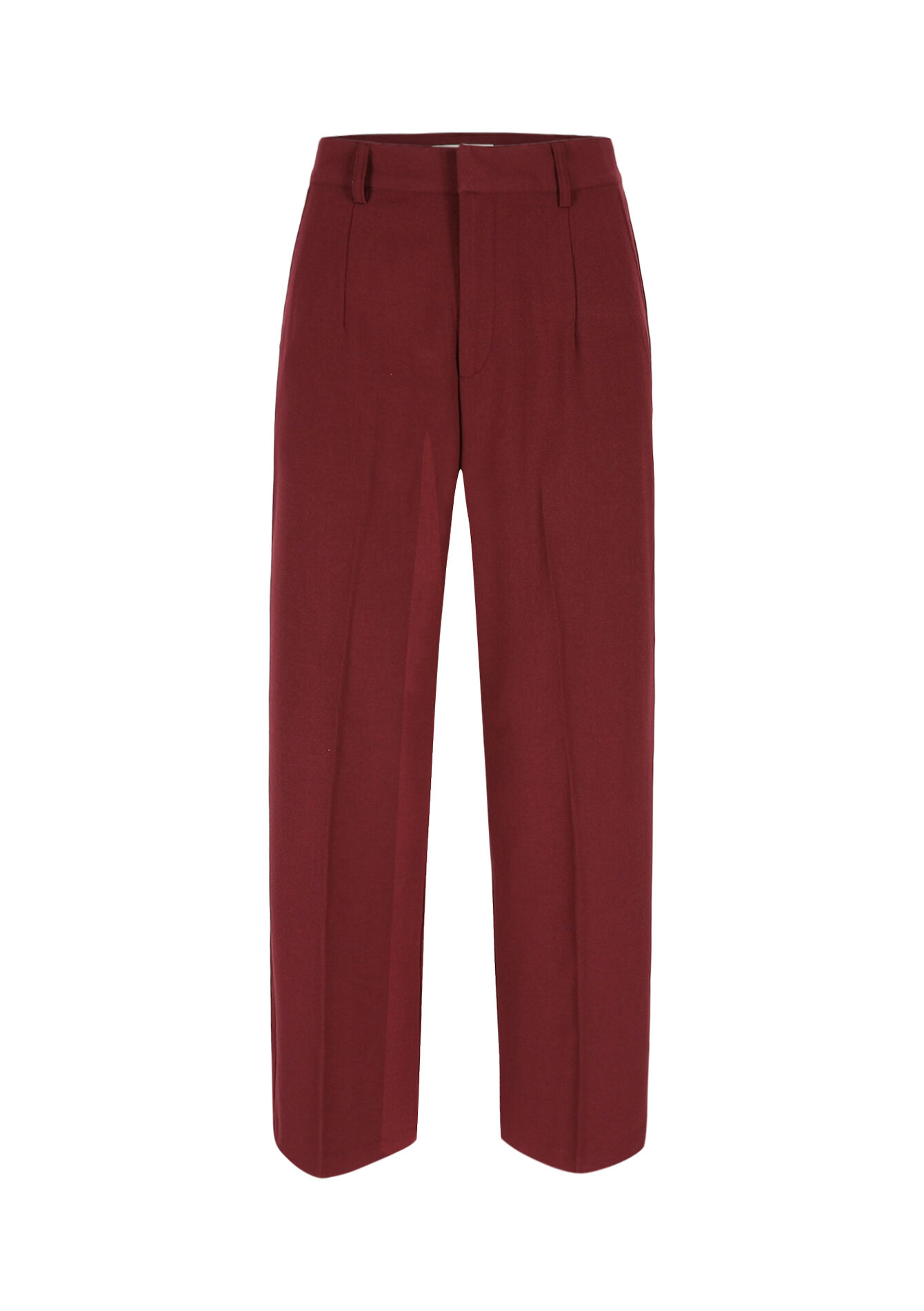 Pantalon fluide taille haute, Pantalon fluide taille haute - BORDEAU WINE - 06100705_1467