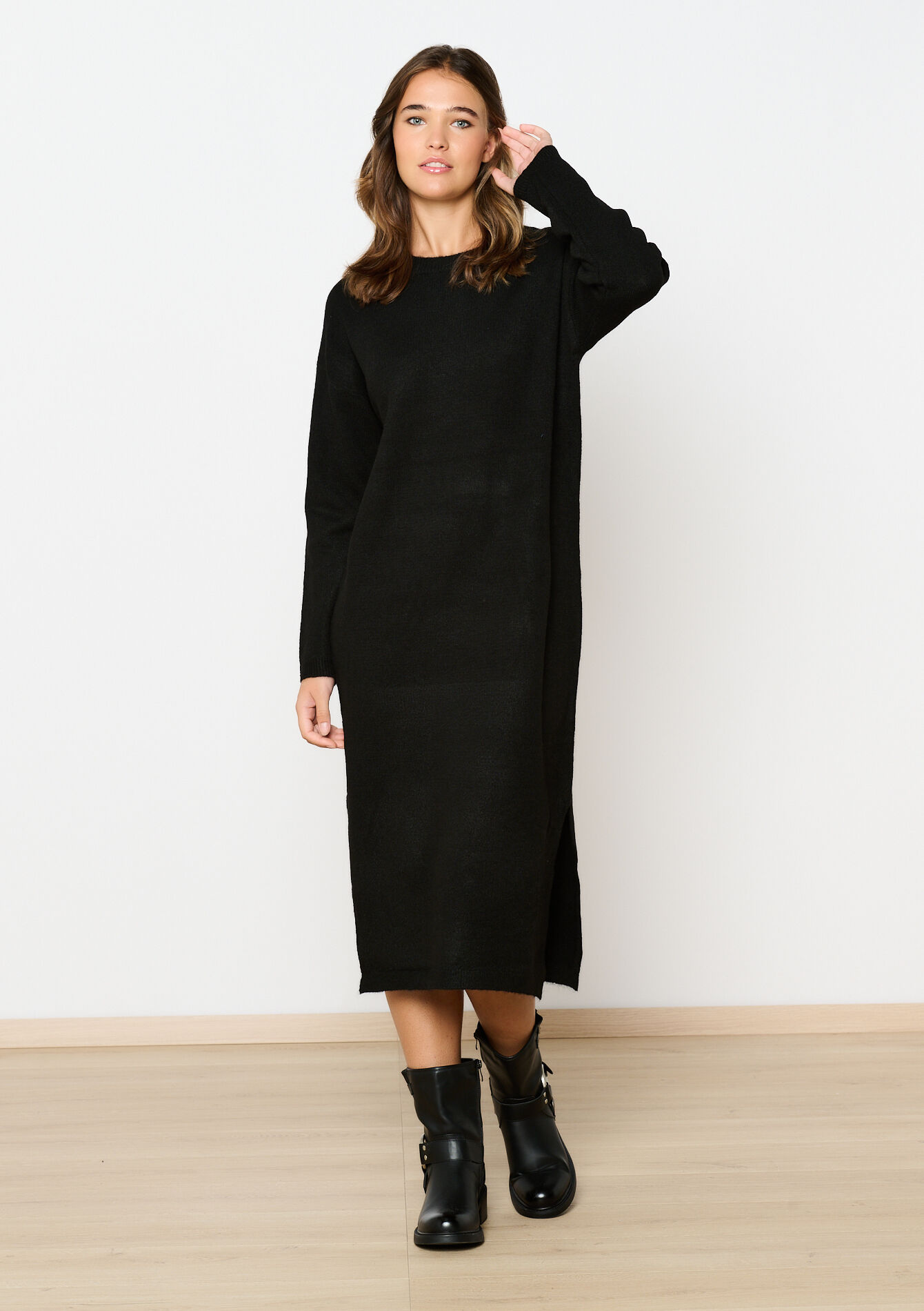 Midi trui-jurk, Midi trui-jurk - BLACK - 08103551_1119