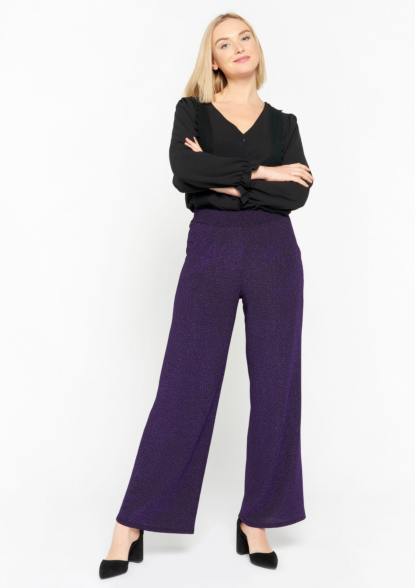 Lurex trousers, Lurex trousers - PURPLE - 06600725_5902