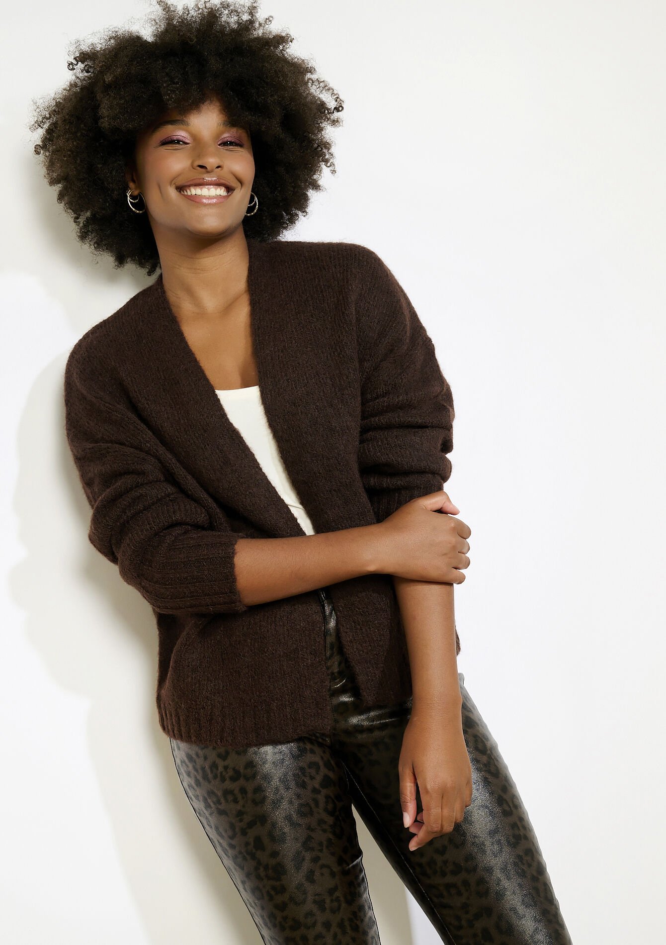 Zacht open gebreid vest, Zacht open gebreid vest, , back