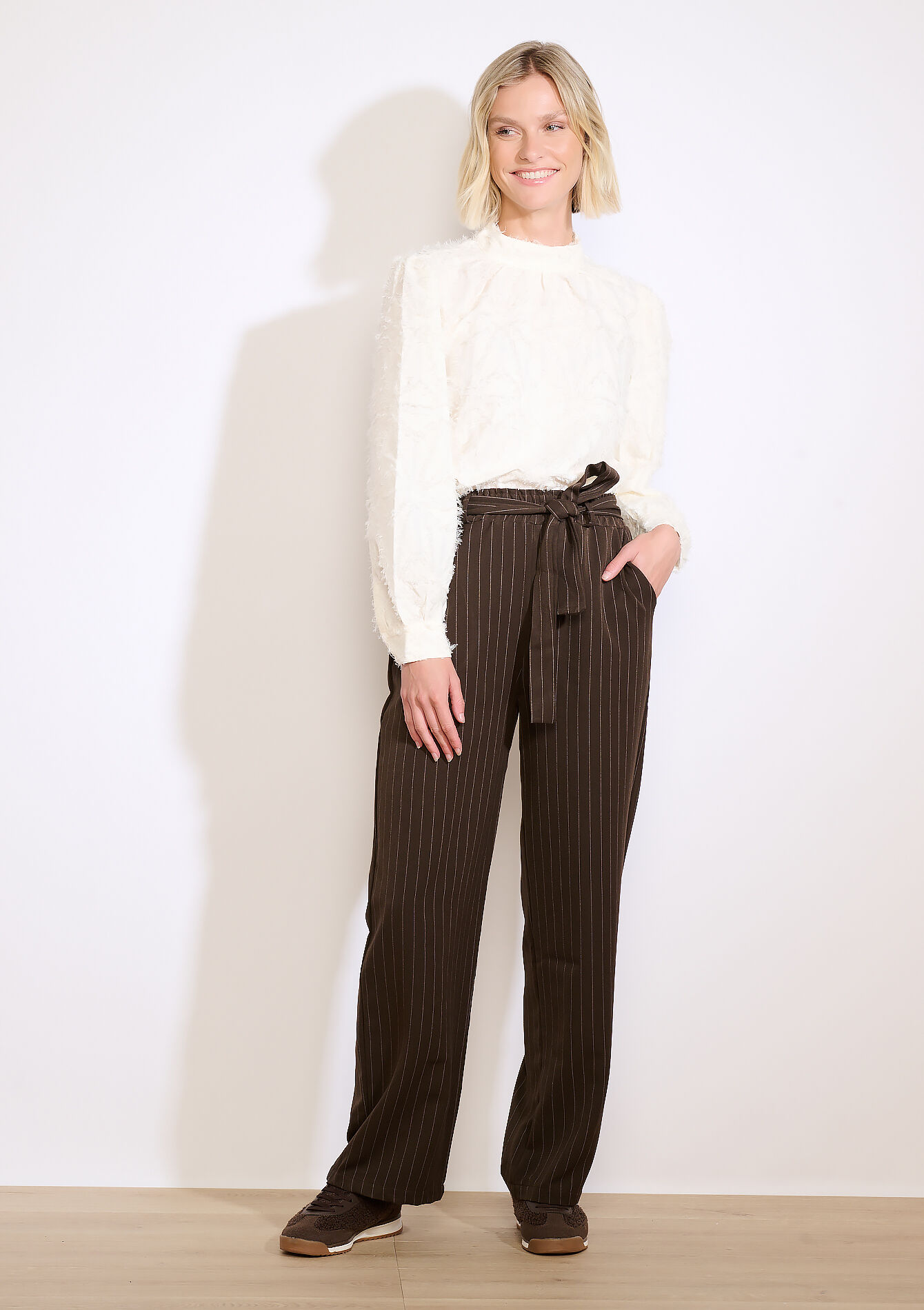 Pantalon rayé fluide, Pantalon rayé fluide, , back