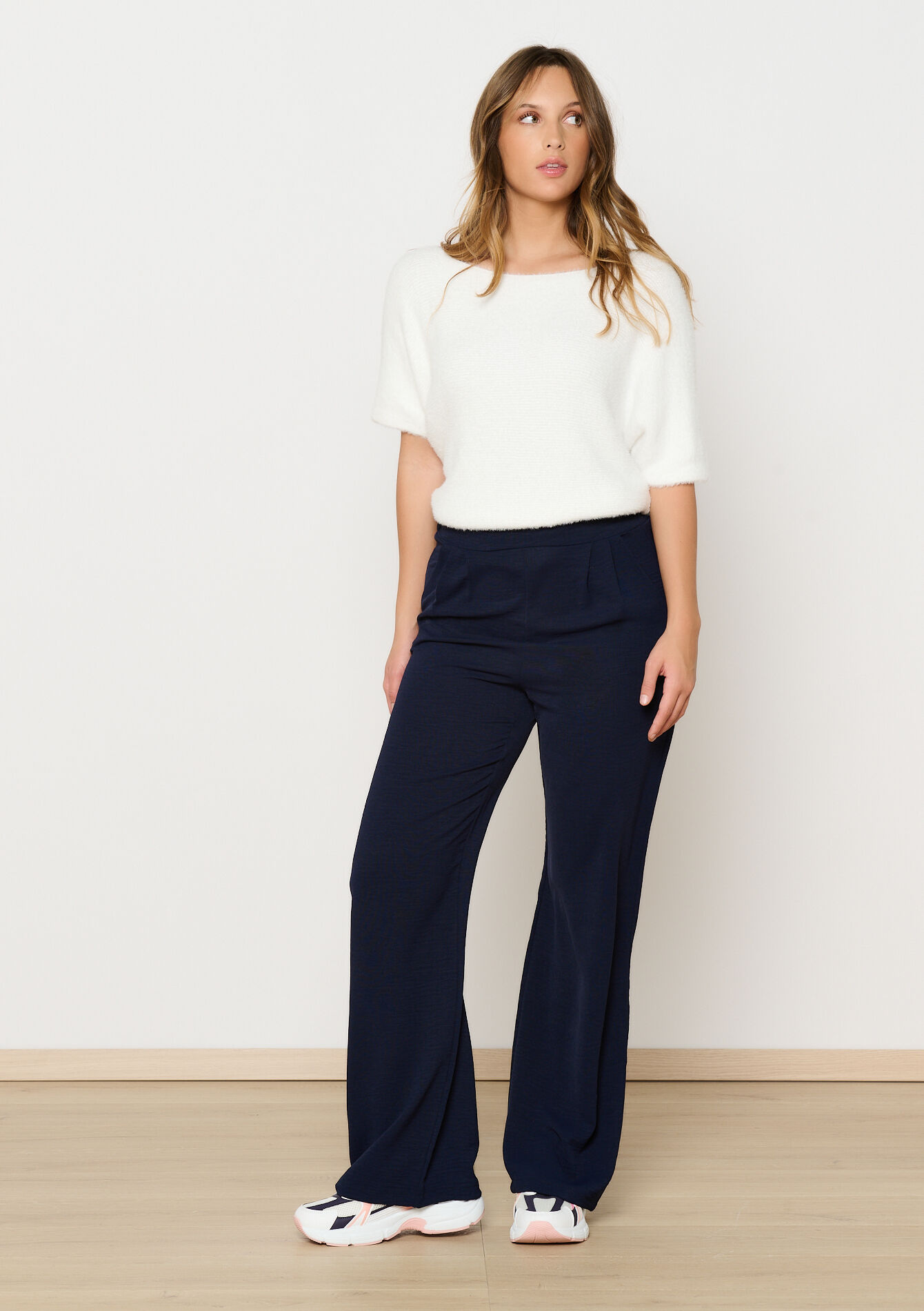 Wijde vloeiende broek, Wijde vloeiende broek - NAVY BASIC - 06601025_2723