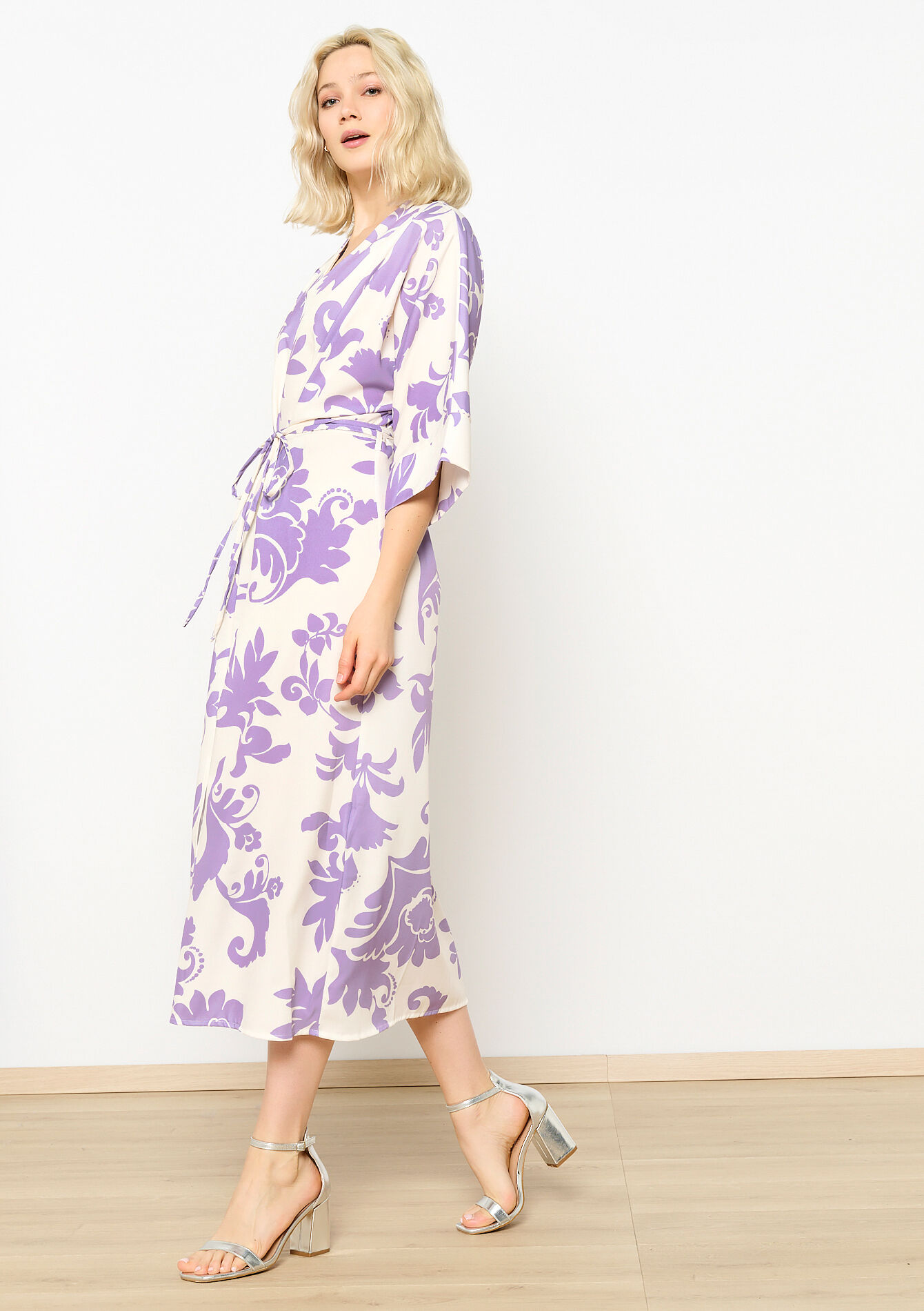 Robe longue style caftan, Robe longue style caftan - PASTEL LILAC - 1100185