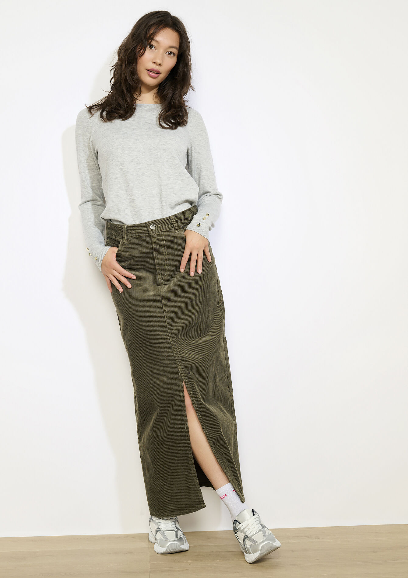 Lange ribfluwelen rok, Lange ribfluwelen rok, , back