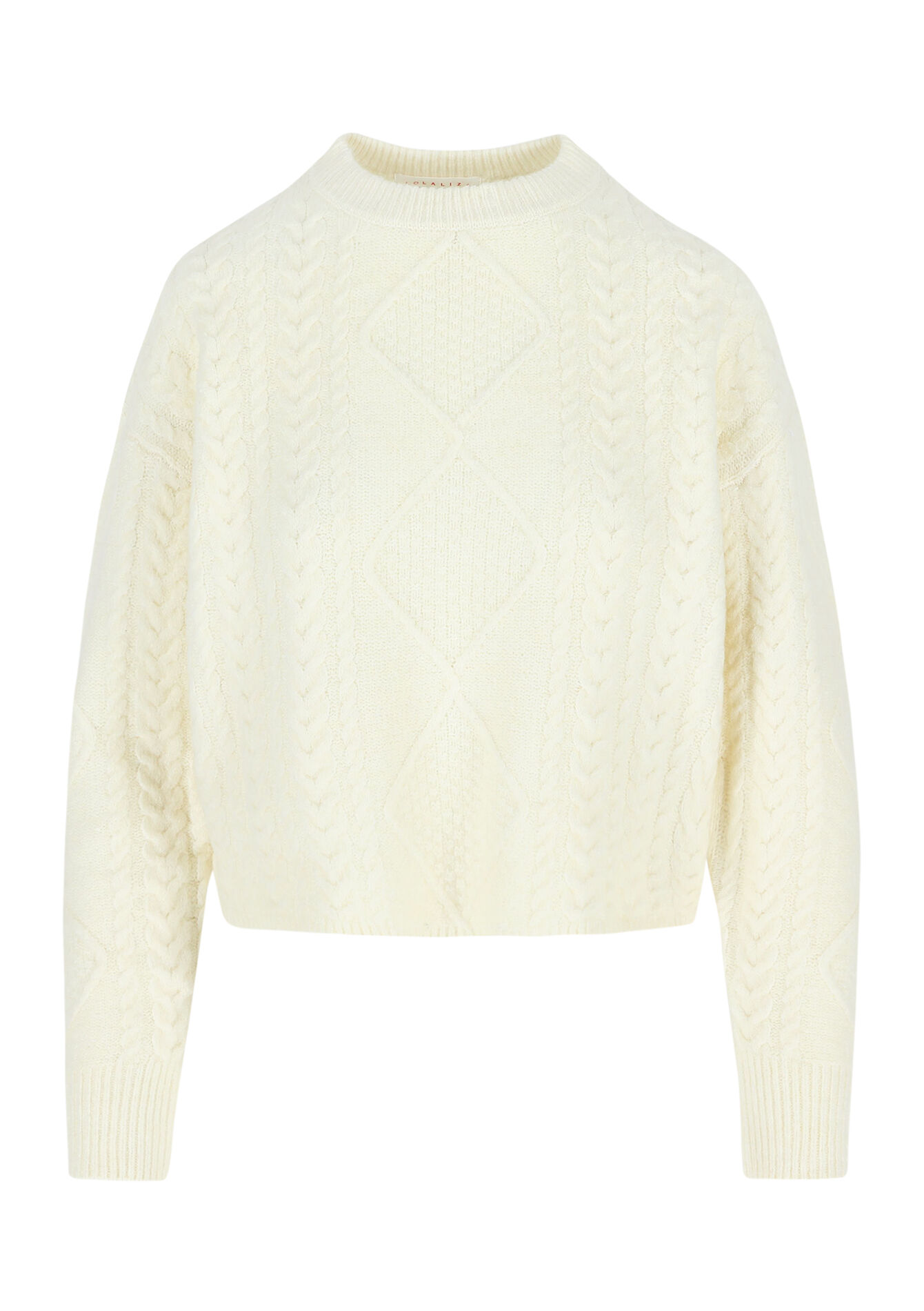 Kabelgebreide trui, Kabelgebreide trui - VANILLA WHITE - 04006575_1013