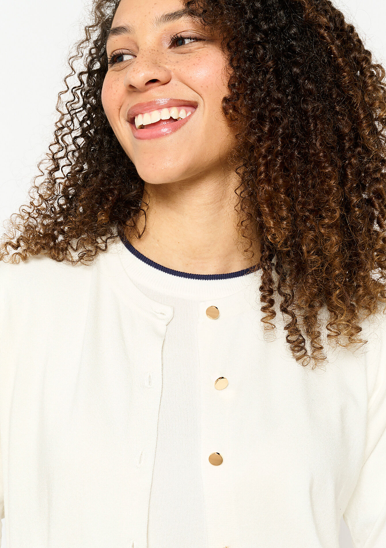 Cardigan met ronde hals, Cardigan met ronde hals - OFFWHITE - 04101232_1001