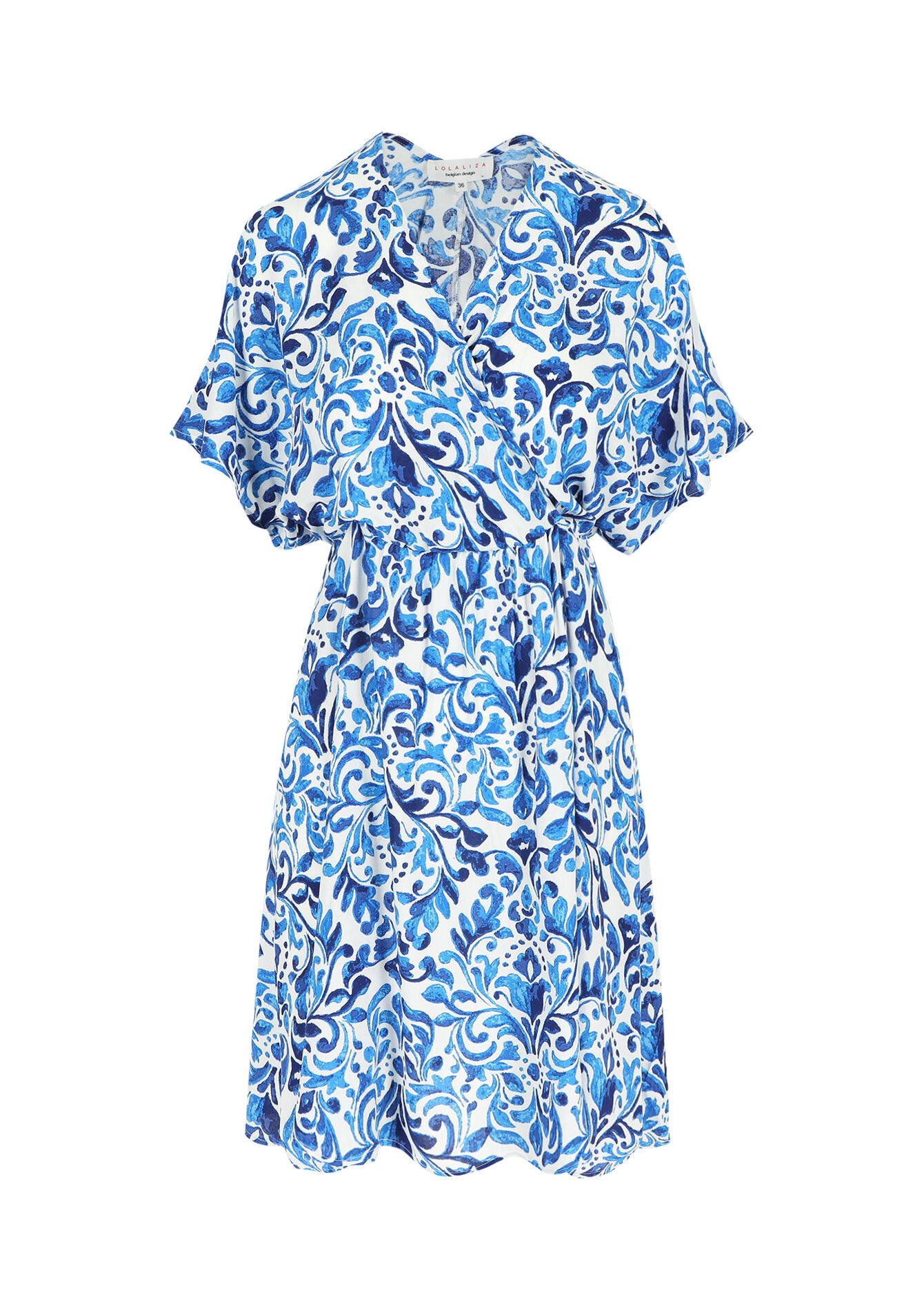 Robe courte à imprimé baroque, Robe courte à imprimé baroque - ELECTRIC BLUE - 08103445_1619