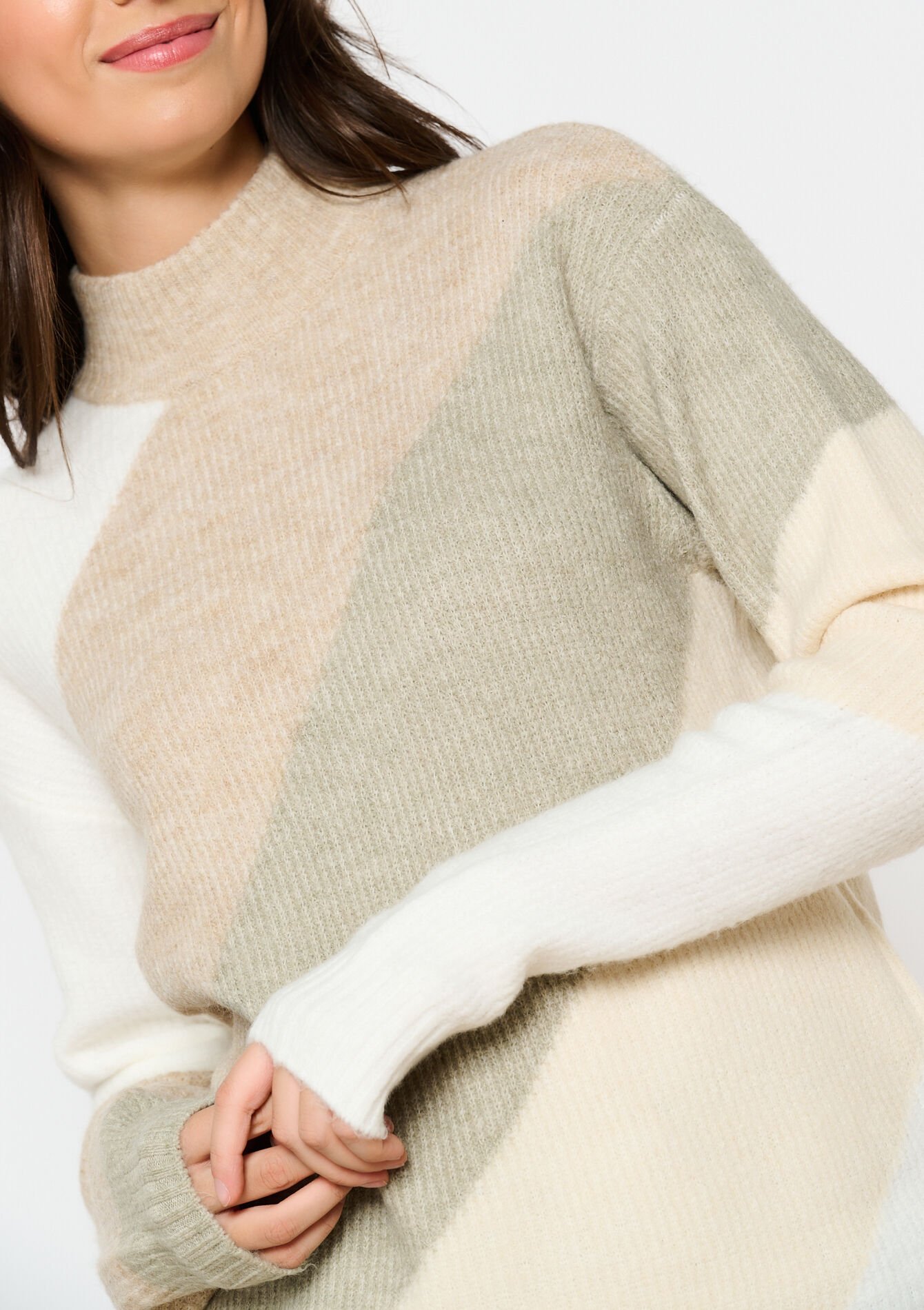 Pullover with colourblock, Pullover with colourblock - TAUPE - 04006529_1021