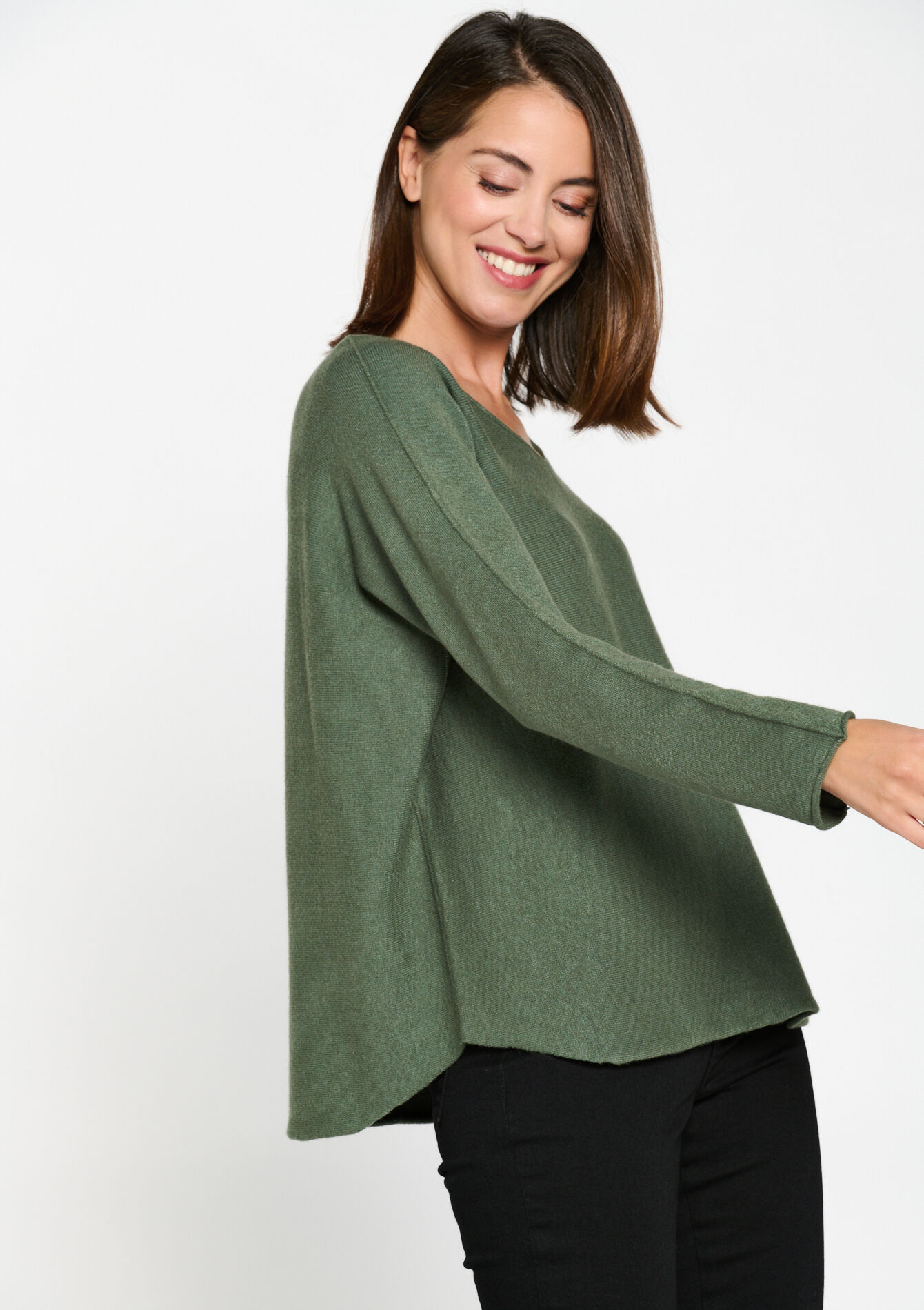 Pullover à manches chauve-souris, Pullover à manches chauve-souris - KHAKI MED - 04006311_4327