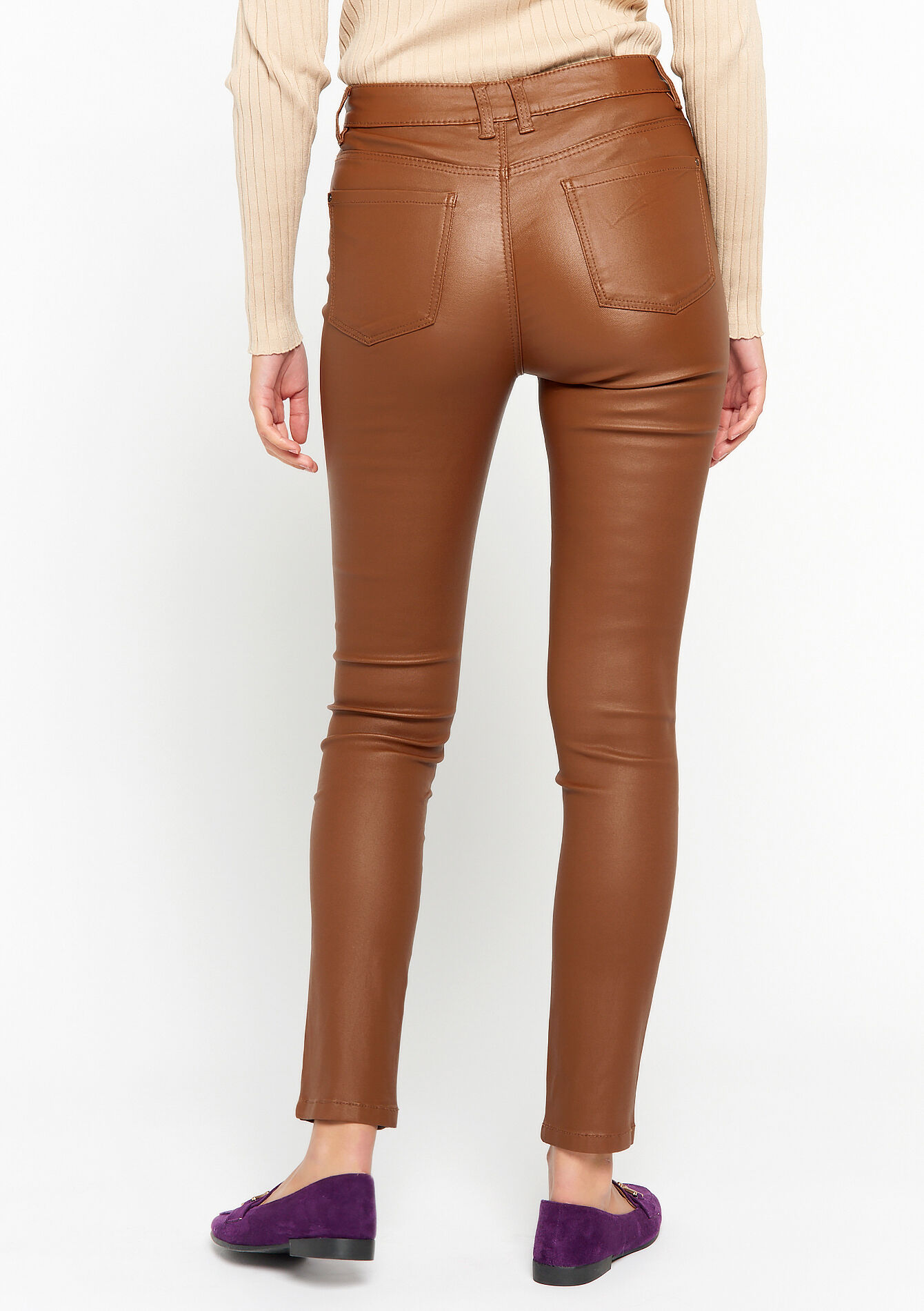 Gecoate skinny broek, Gecoate skinny broek - CAMEL BROWN - 06004355_3818