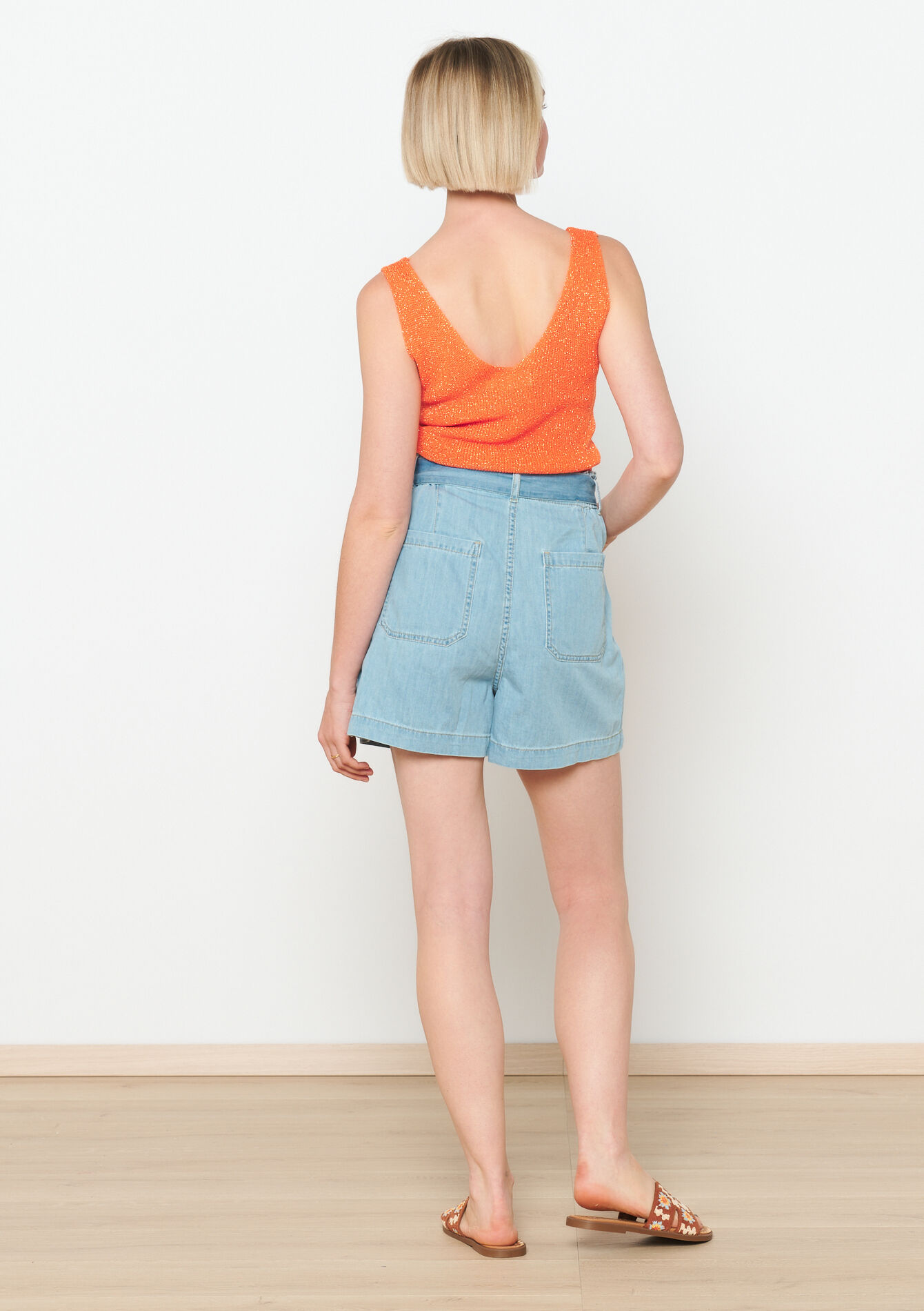 Short paperbag en jean, Short paperbag en jean - MEDIUM BLUE - 22000544_0500