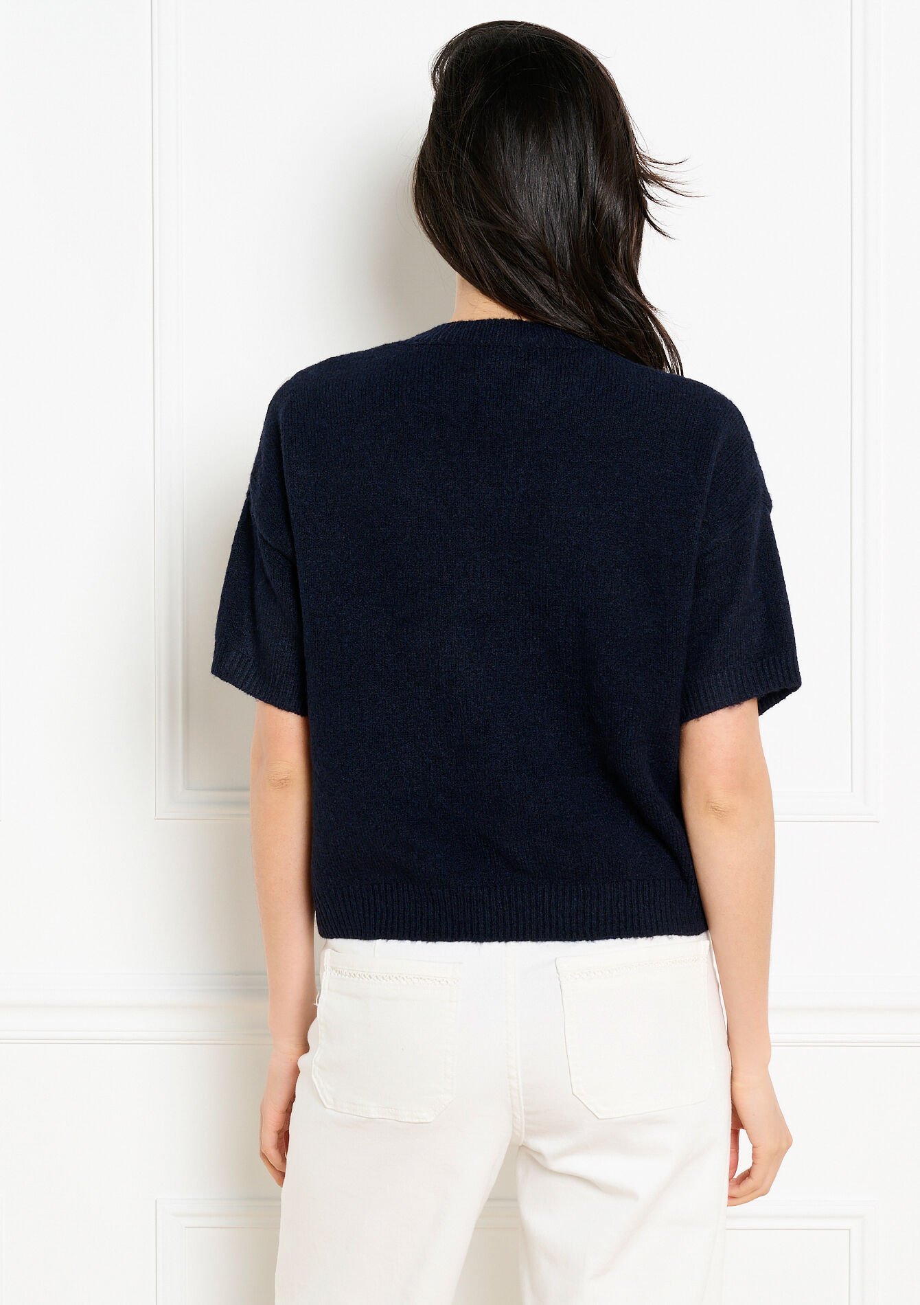 Pull manches courtes motif - NAVY BASIC - 04007275_2723