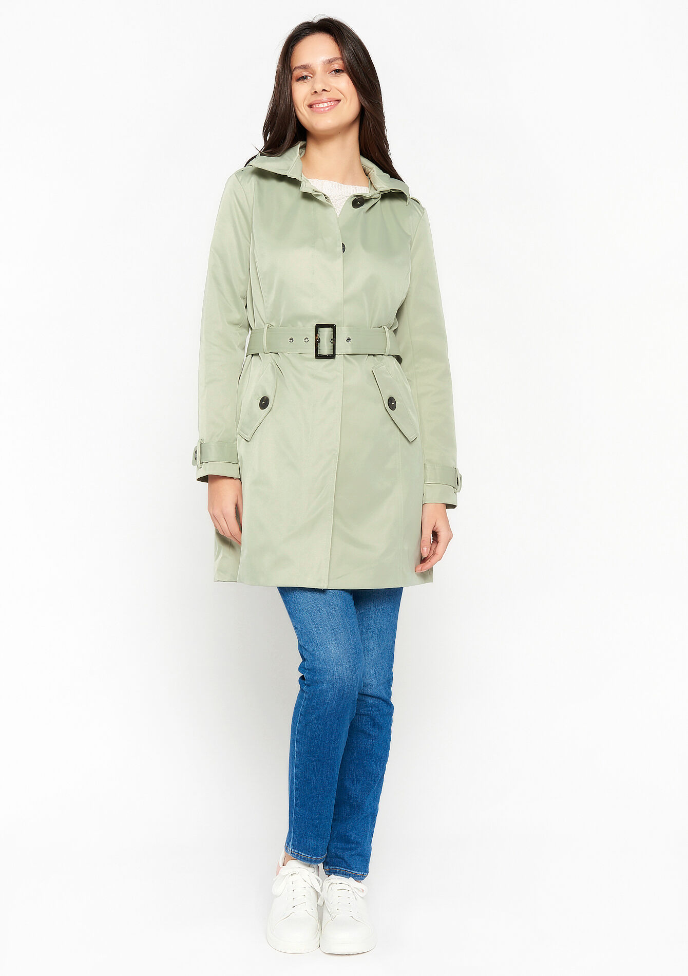 Short trench coat - KHAKI FADED - 23000557_4326