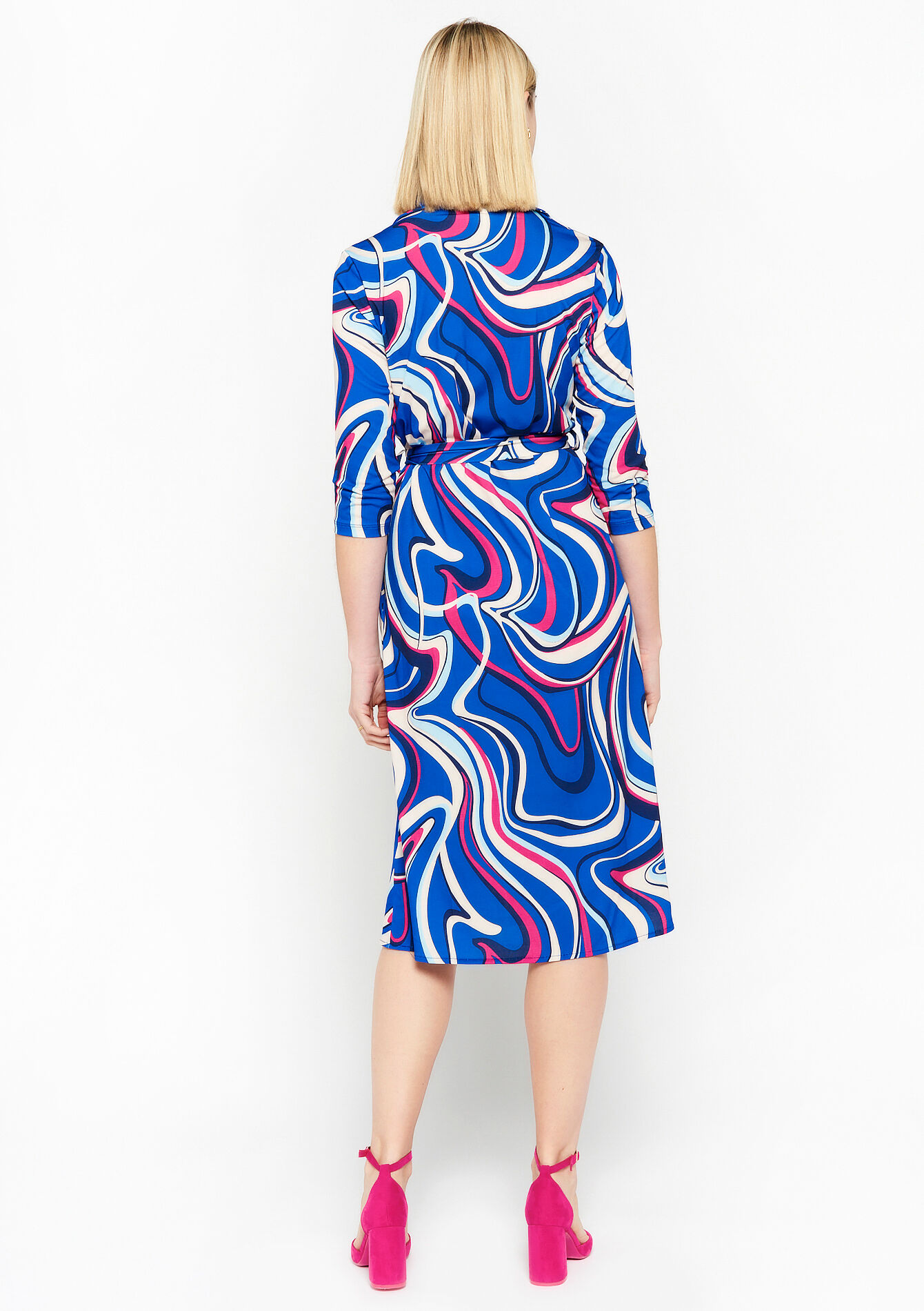 Hemdjurk met abstracte print - ELECTRIC BLUE - 08103174