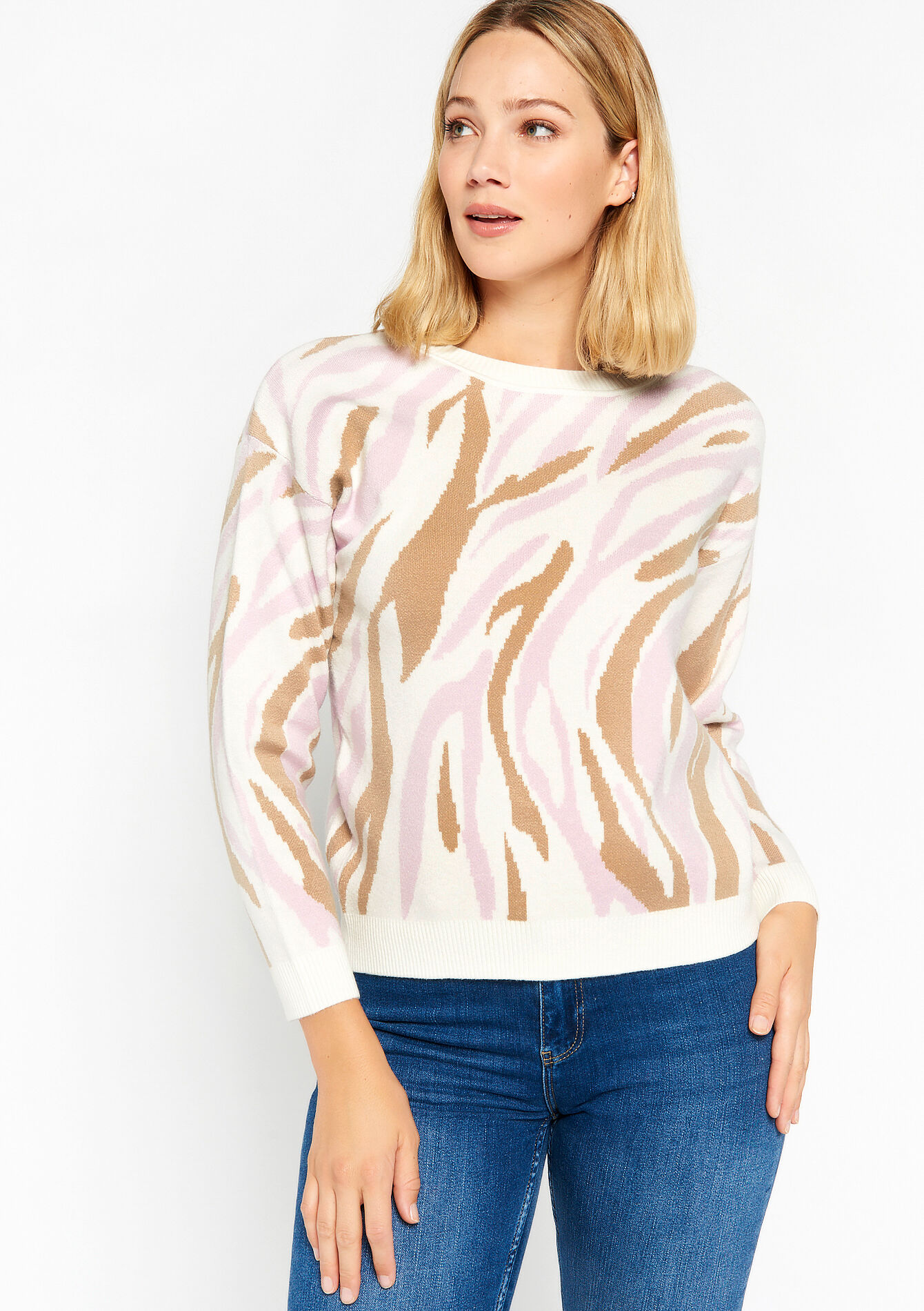 Pullover with print, Pullover with print - ECRU PEACH - 04006158_2564