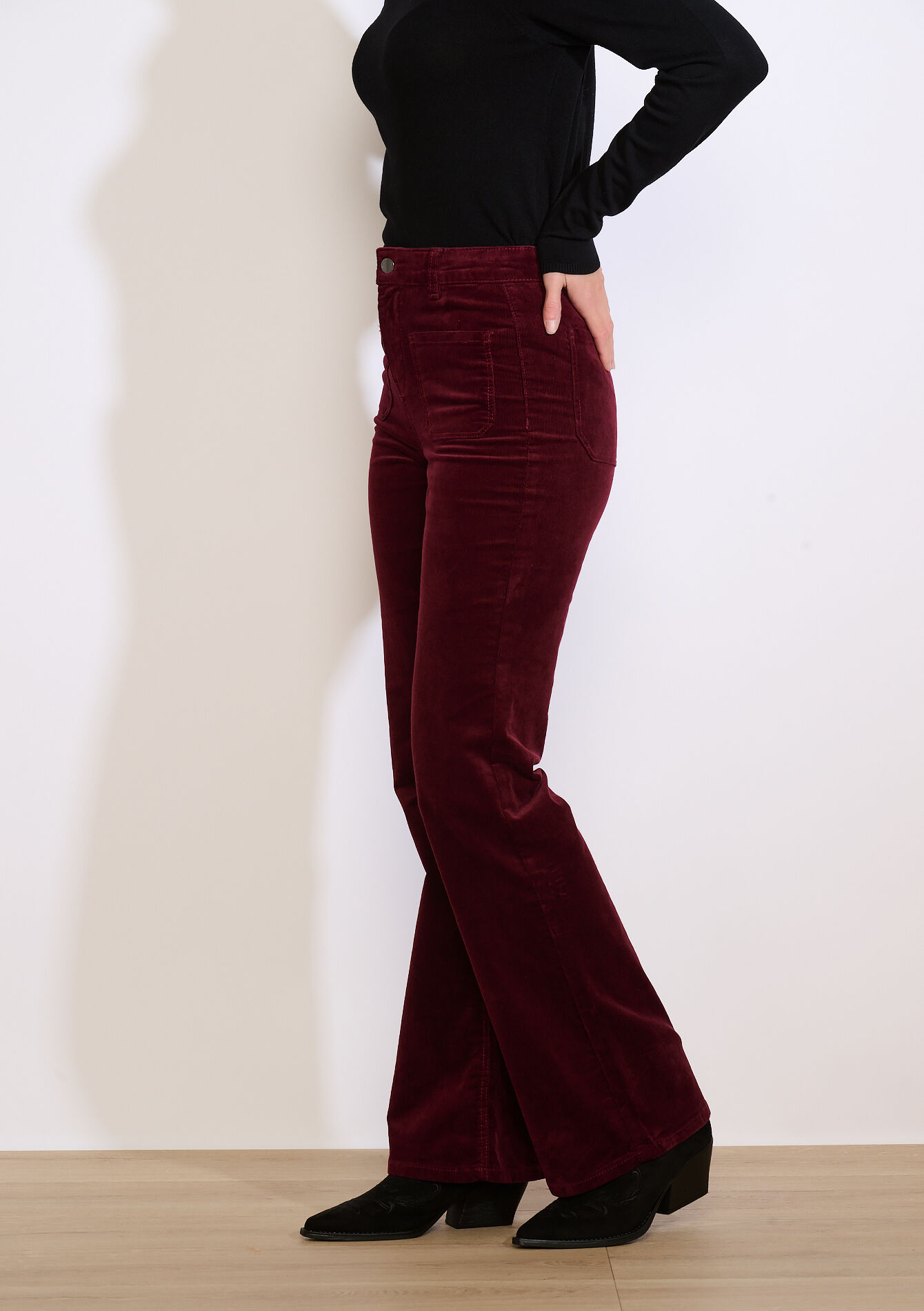 Pantalon bootcut à poches, Pantalon bootcut à poches - BORDEAUX WINE - 06004608_5514