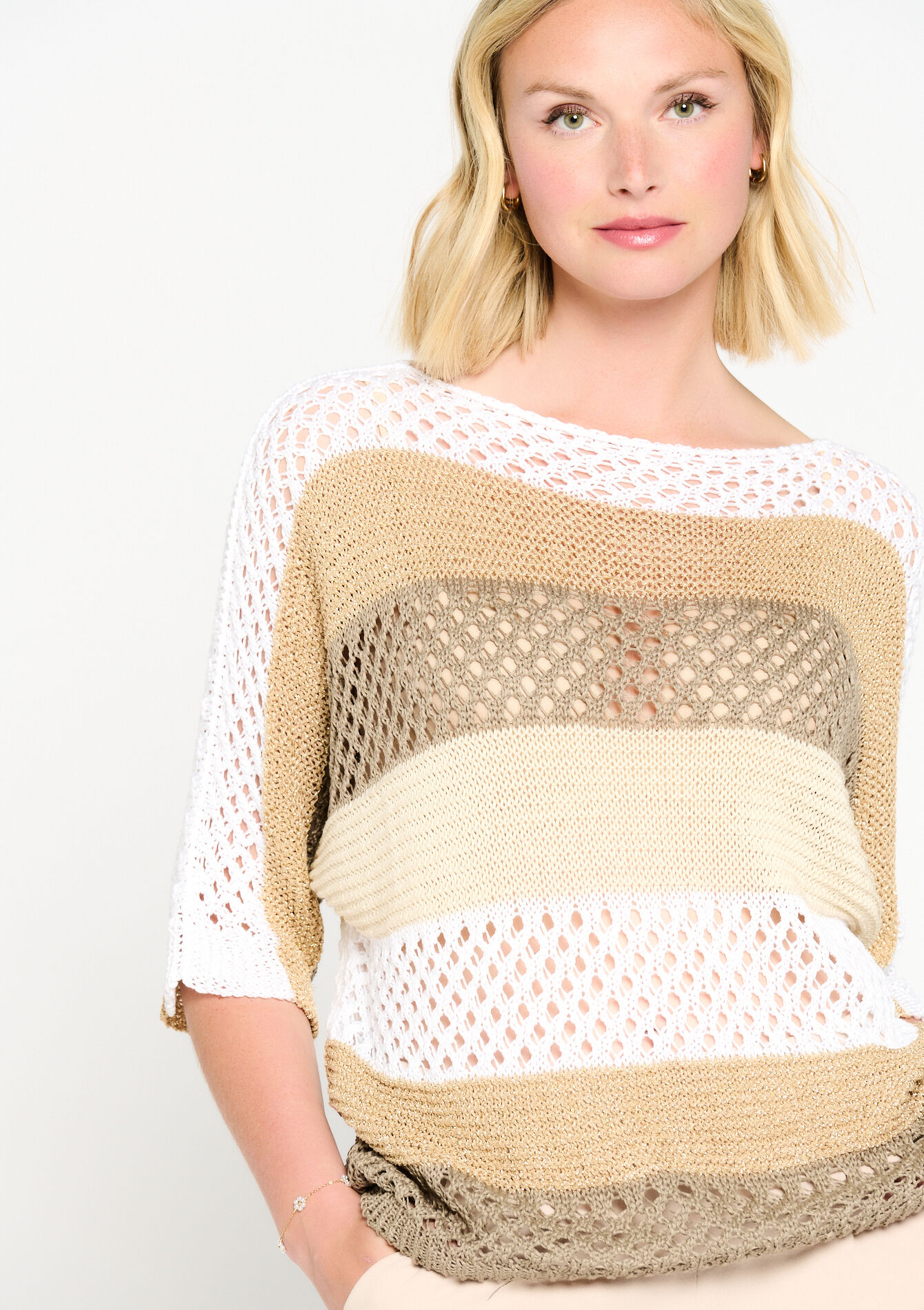 Openwork pullover - TAUPE - 04006218_1021