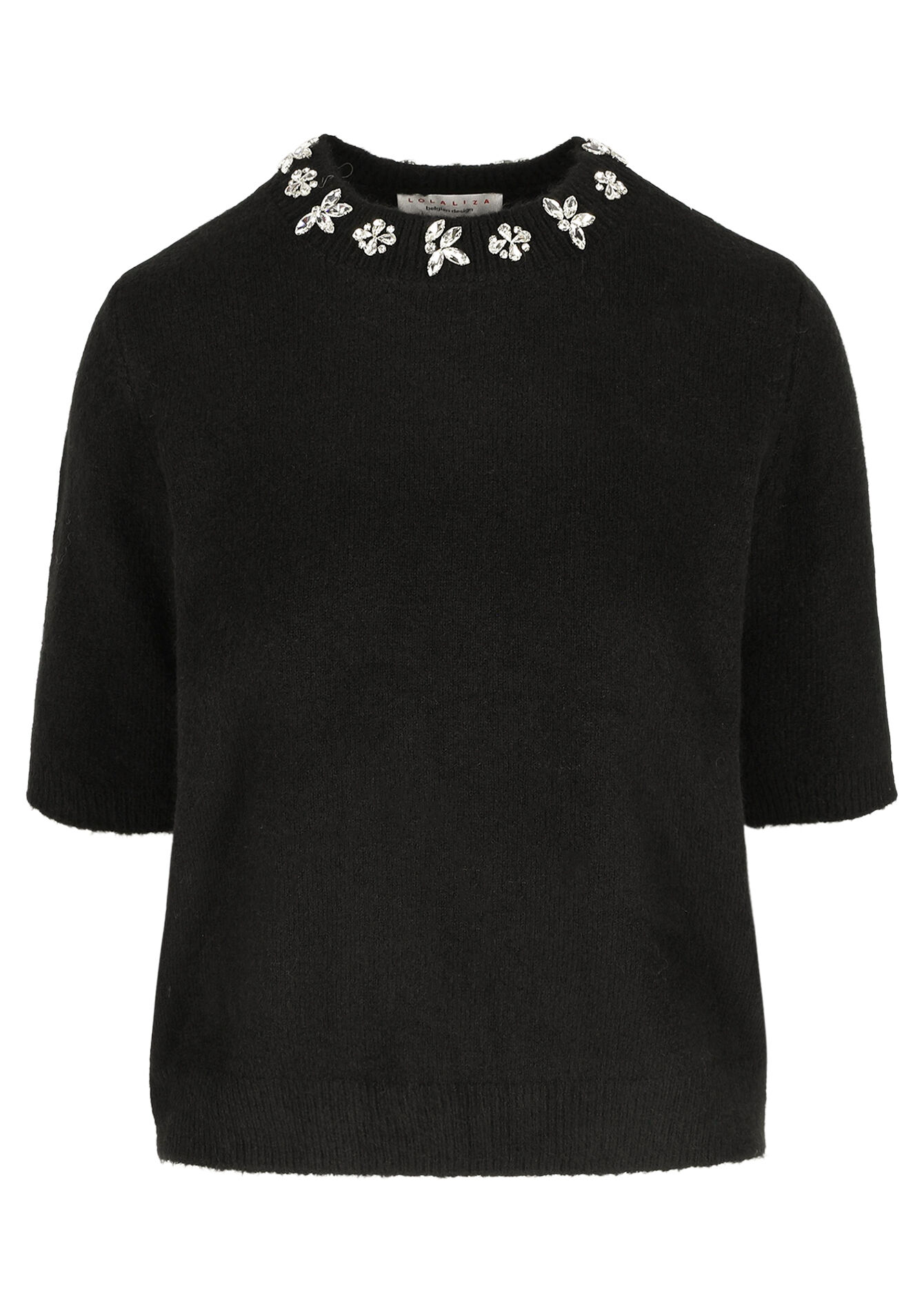 Pull bijou en maille douce, Pull bijou en maille douce - BLACK - 04006955