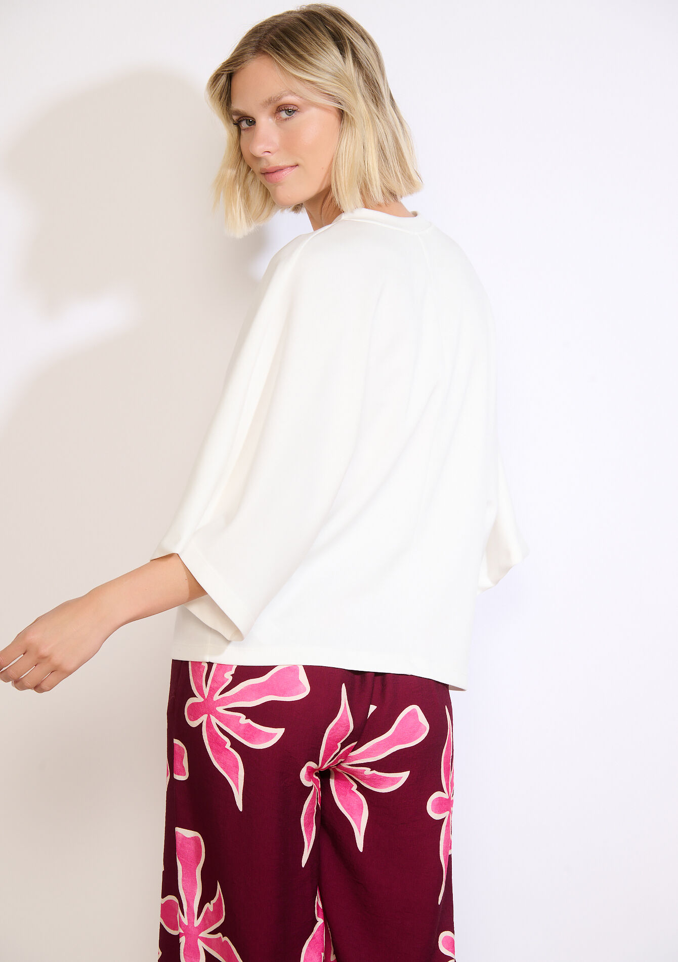 Sweater met wijde mouwen, Sweater met wijde mouwen - OPTICAL WHITE - 03001814_1019