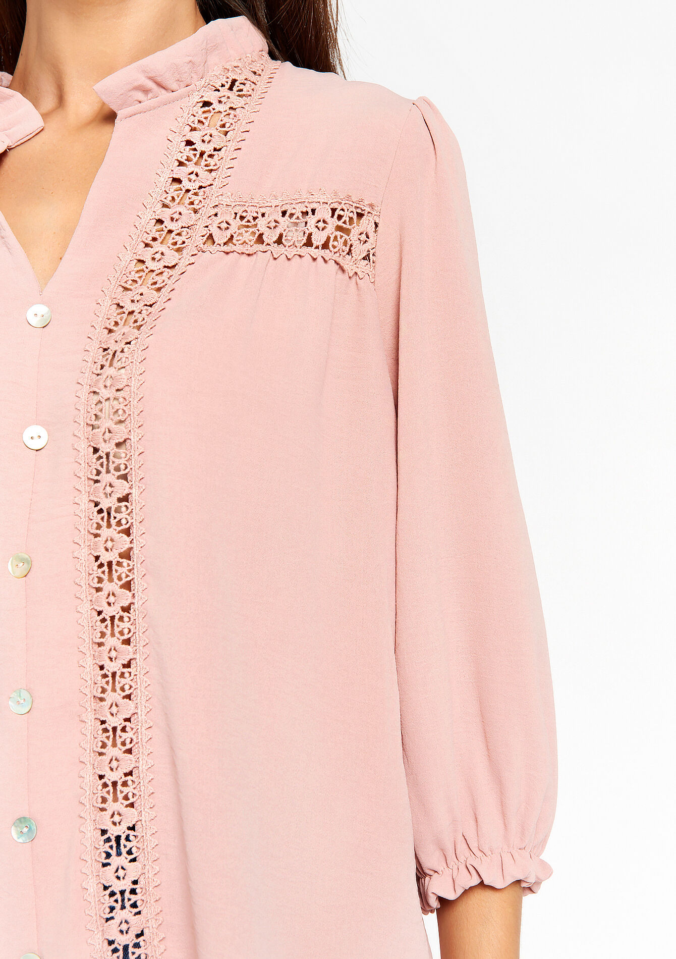 Hemd met broderie - COSMETIC PINK - 05702103_5733