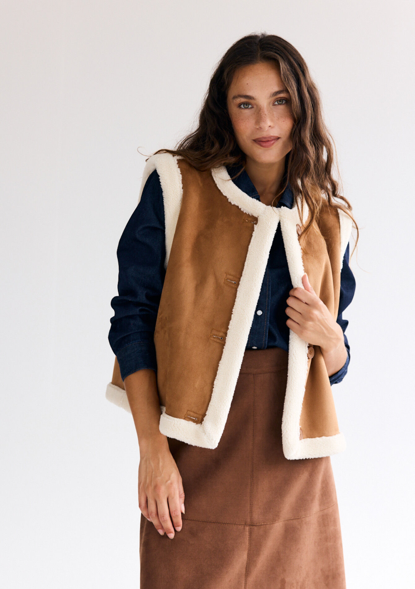 Omkeerbare gevoerde vest, , back