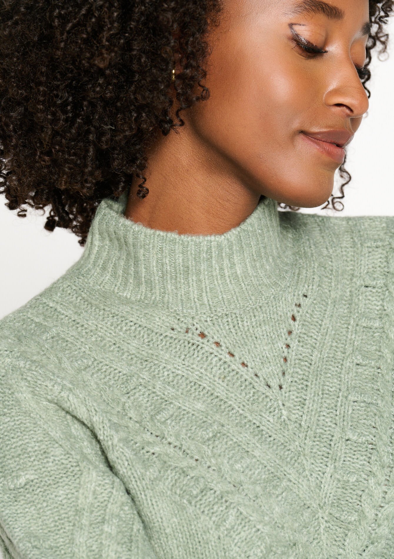 Robe pullover en maille torsadée, Robe pullover en maille torsadée - KHAKI FADED - 08103304_4326