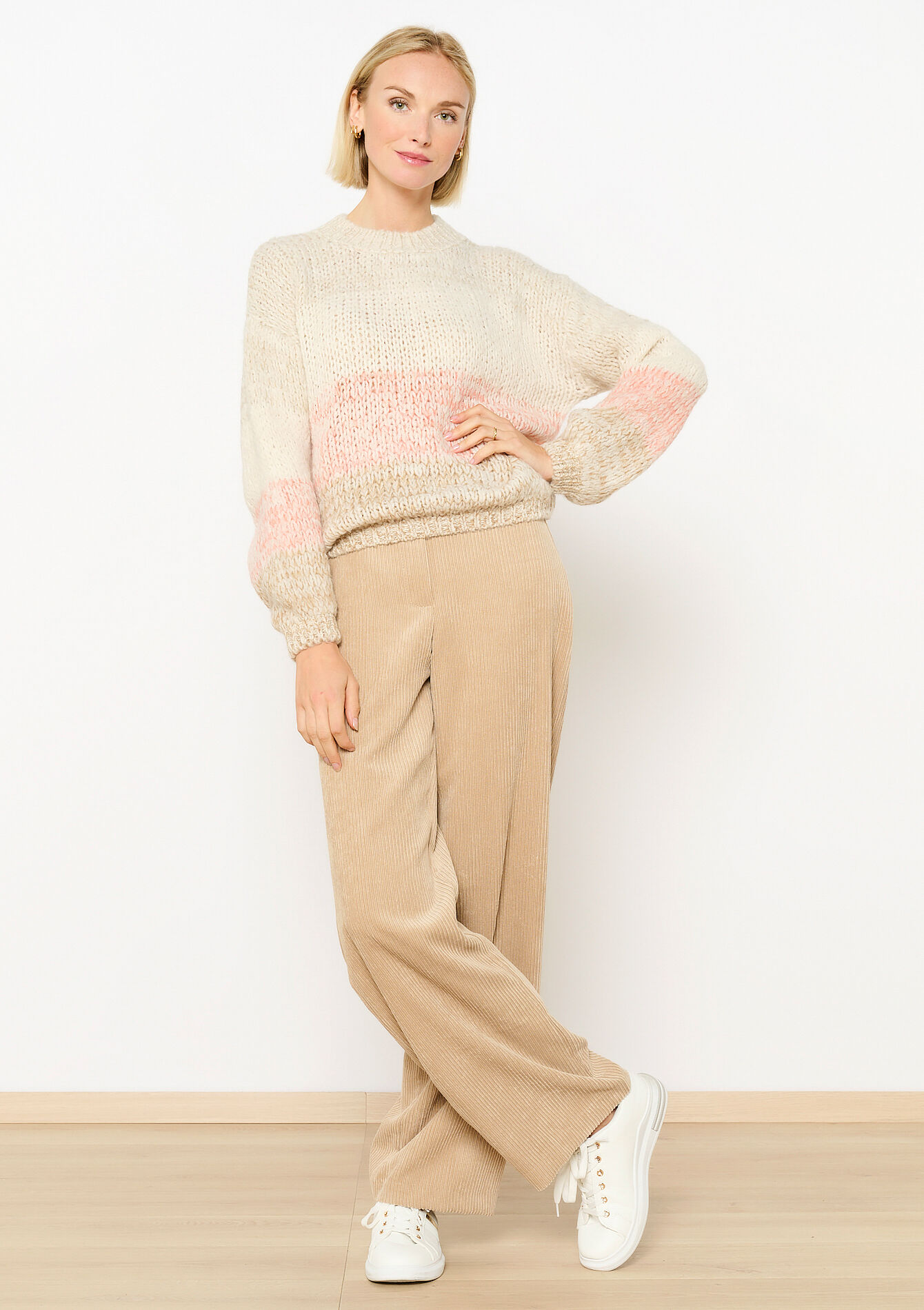 Pull multicolore à grosse maille - OFFWHITE - 04006750_1001