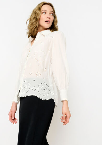 Embroidered shirt - OPTICAL WHITE - 05702505_1019