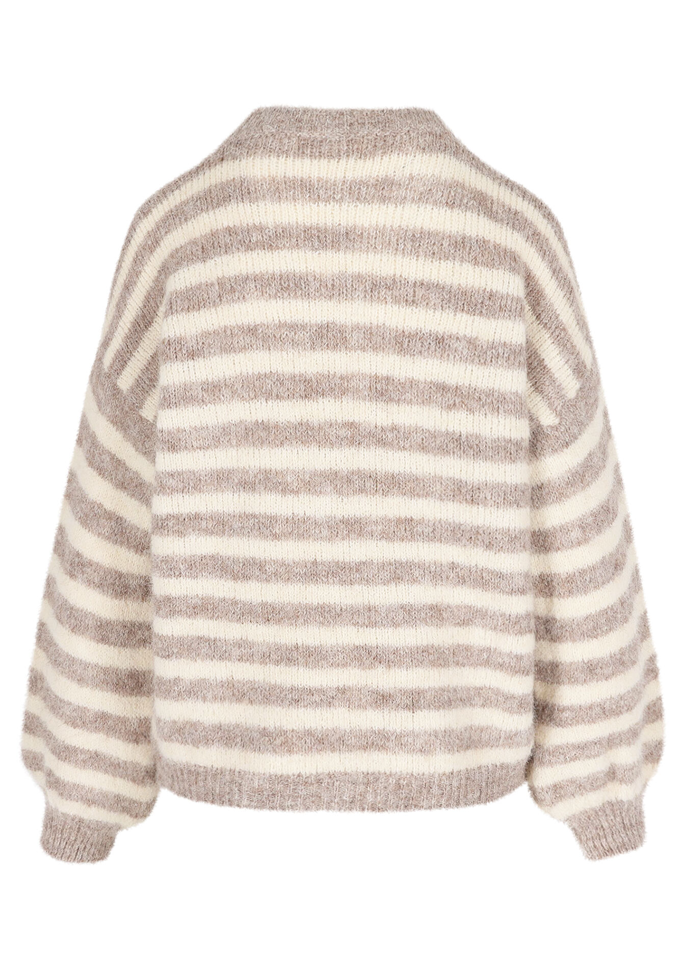 Oversized gestreepte trui - TAUPE - 04007092_1021