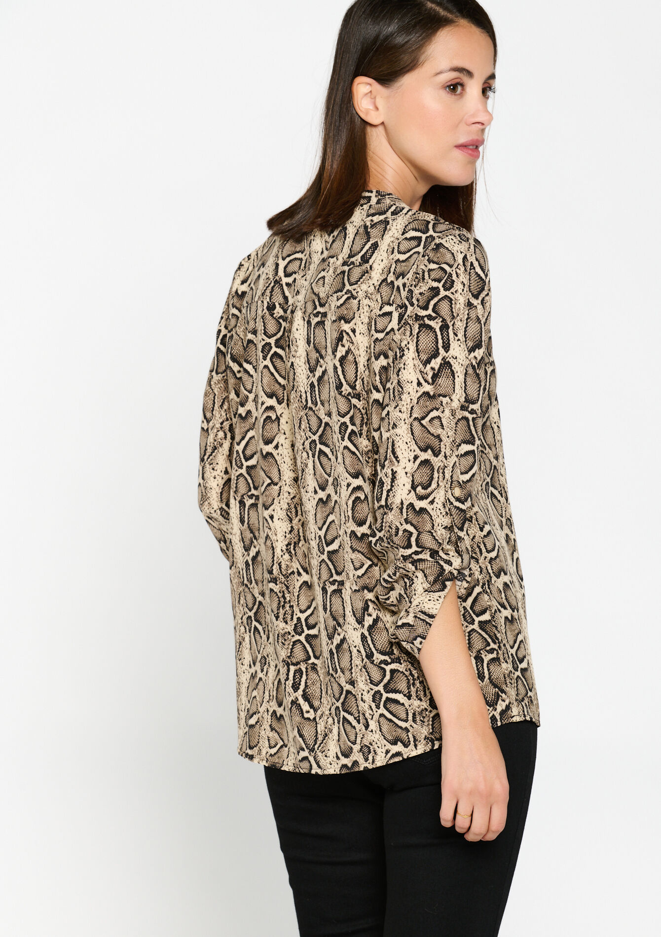 Blouse met dierenprint - BEIGE/BLACK - 05702336_6
