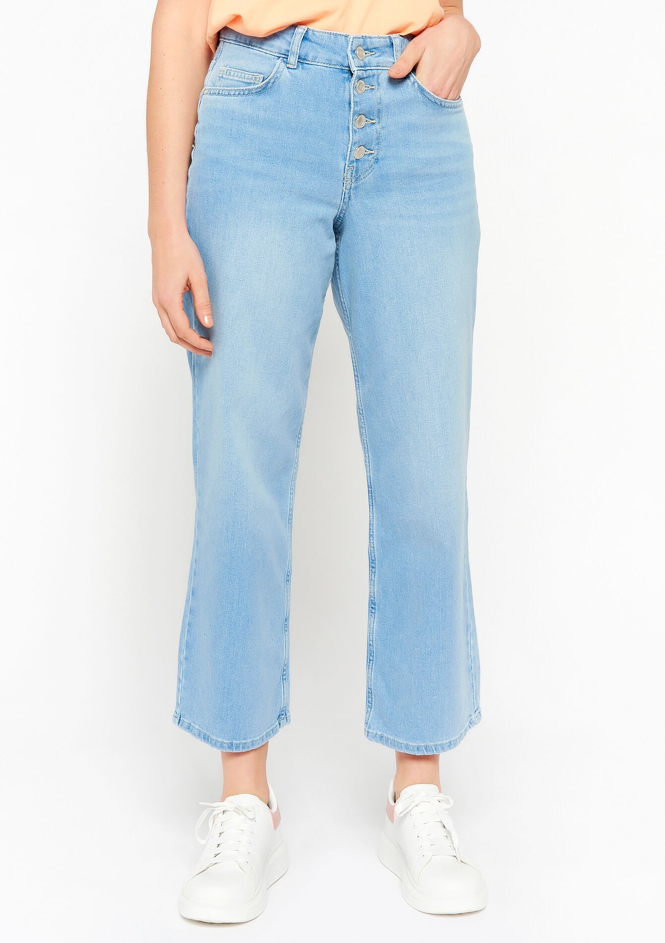 Jean taille haute - BLUE BLEACHED - 22000439_0502