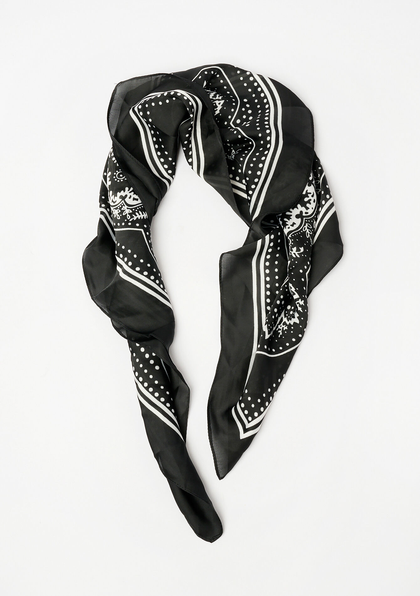 Foulard carré look en soie - BLACK - 17101206_1119