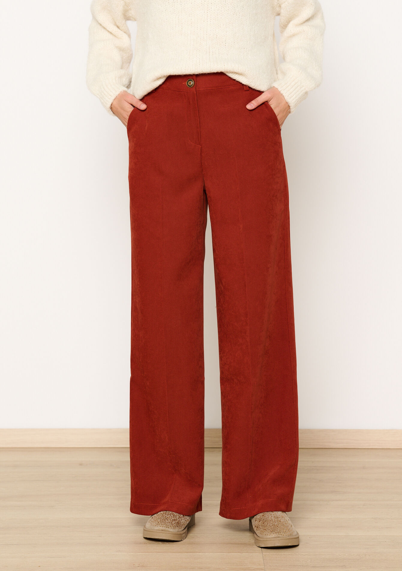 Wijde broek met zakken, Wijde broek met zakken - RUST BROWN - 06100687_1283