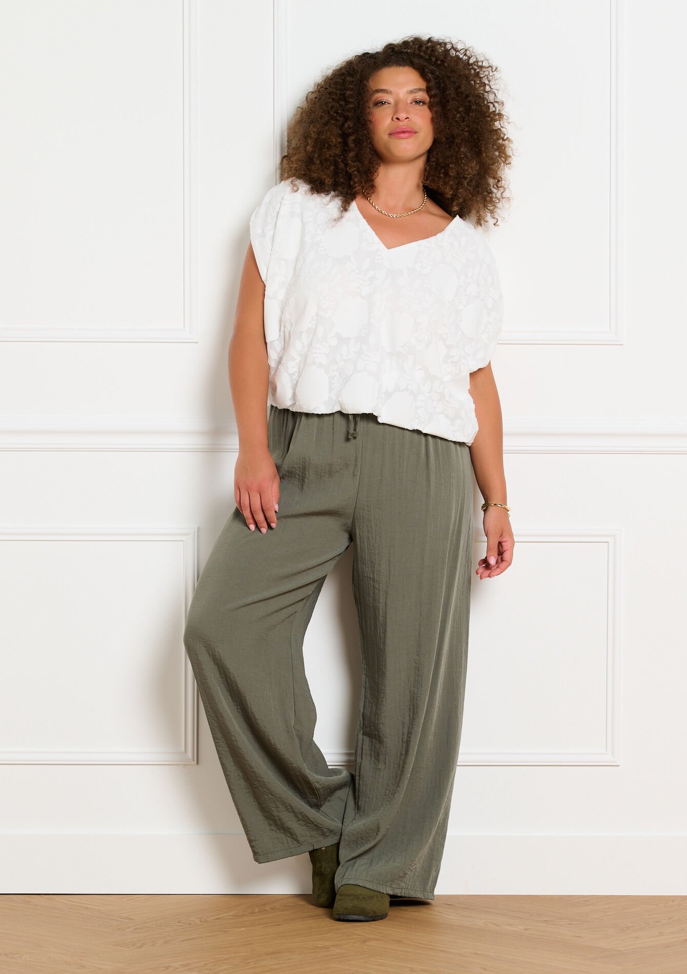 Pantalon fluide ample - KHAKI MED - 06601145_4327