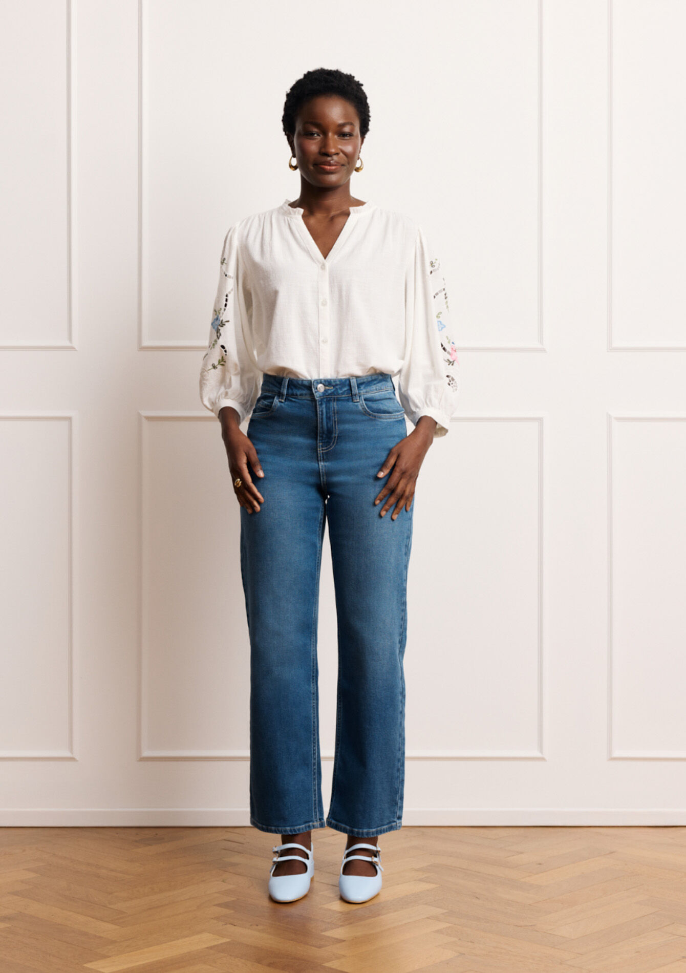 7/8 jeans met hoge taille, , back