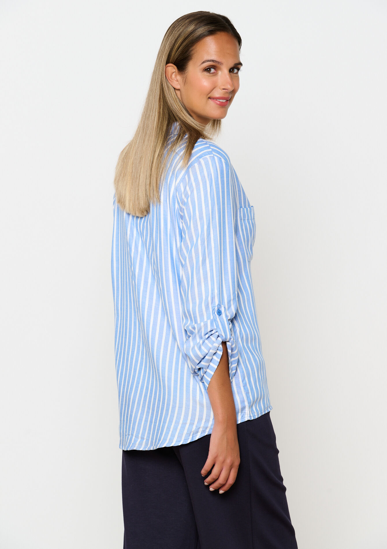 Chemise à rayures - BLUE DENIM - 05702472_1638