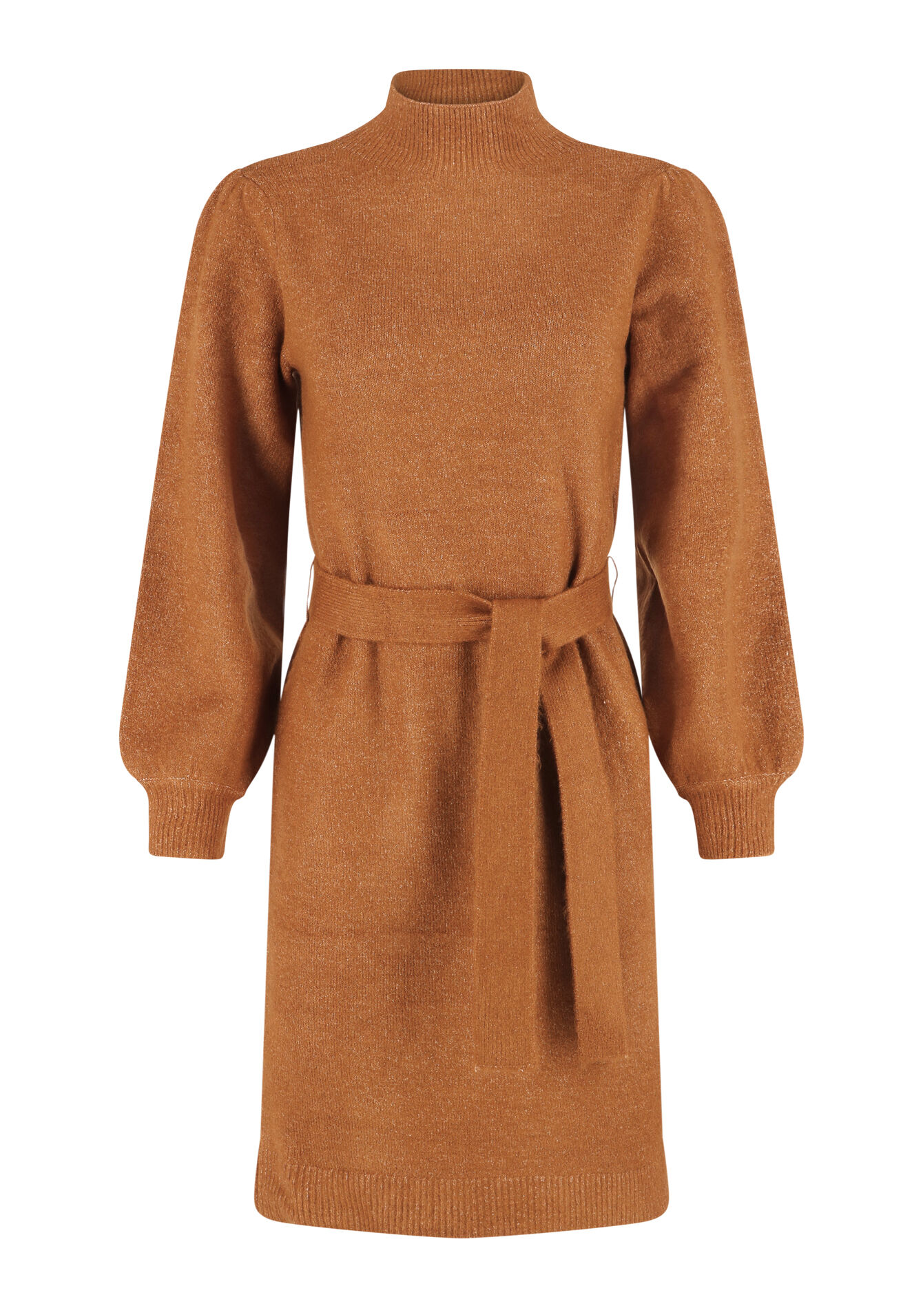 Pullover dress with turtleneck, Pullover dress with turtleneck - CAMEL CINNAMON - 08601933_3835