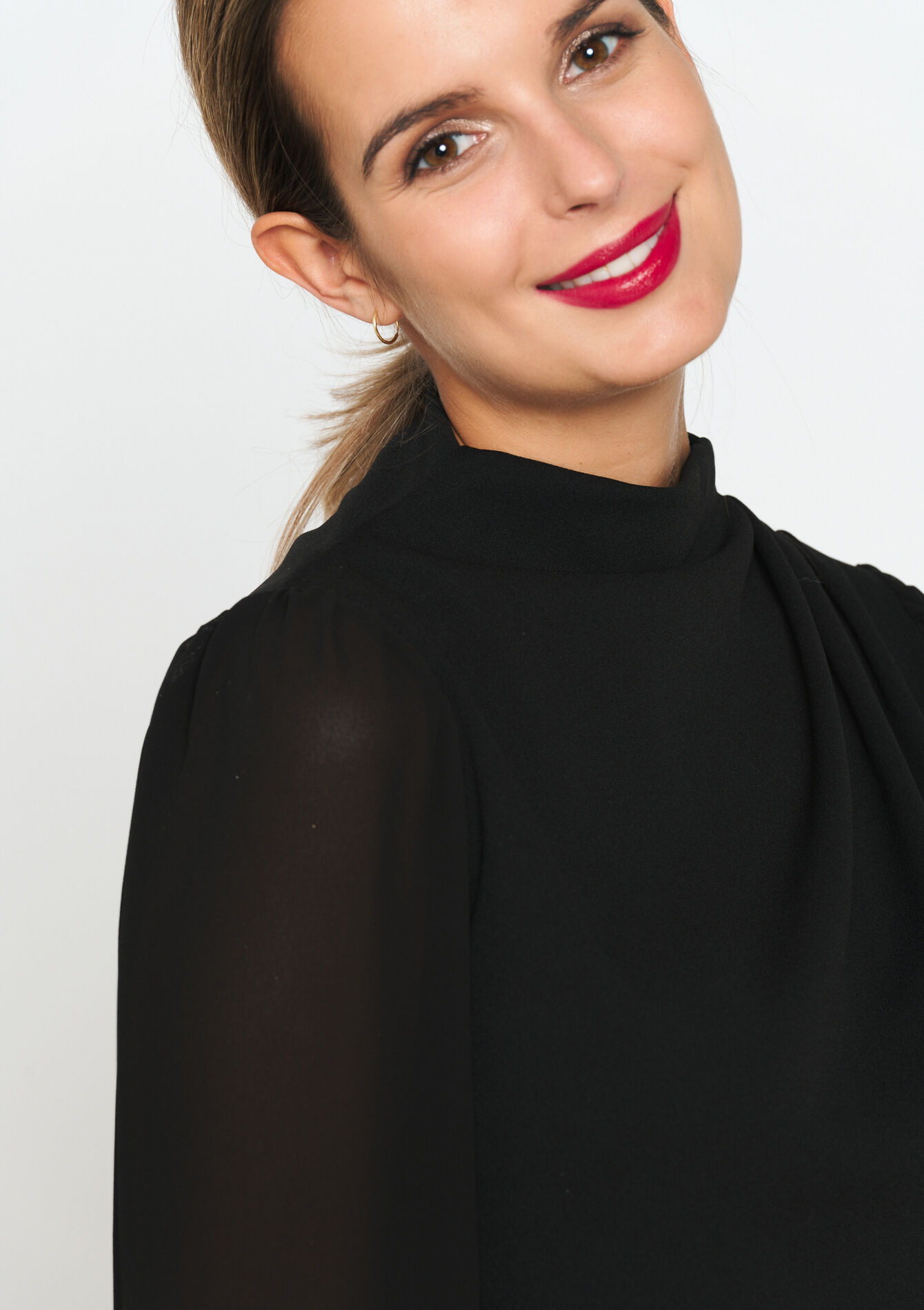 Blouse met lange mouwen, Blouse met lange mouwen - BLACK - 02400285_1119