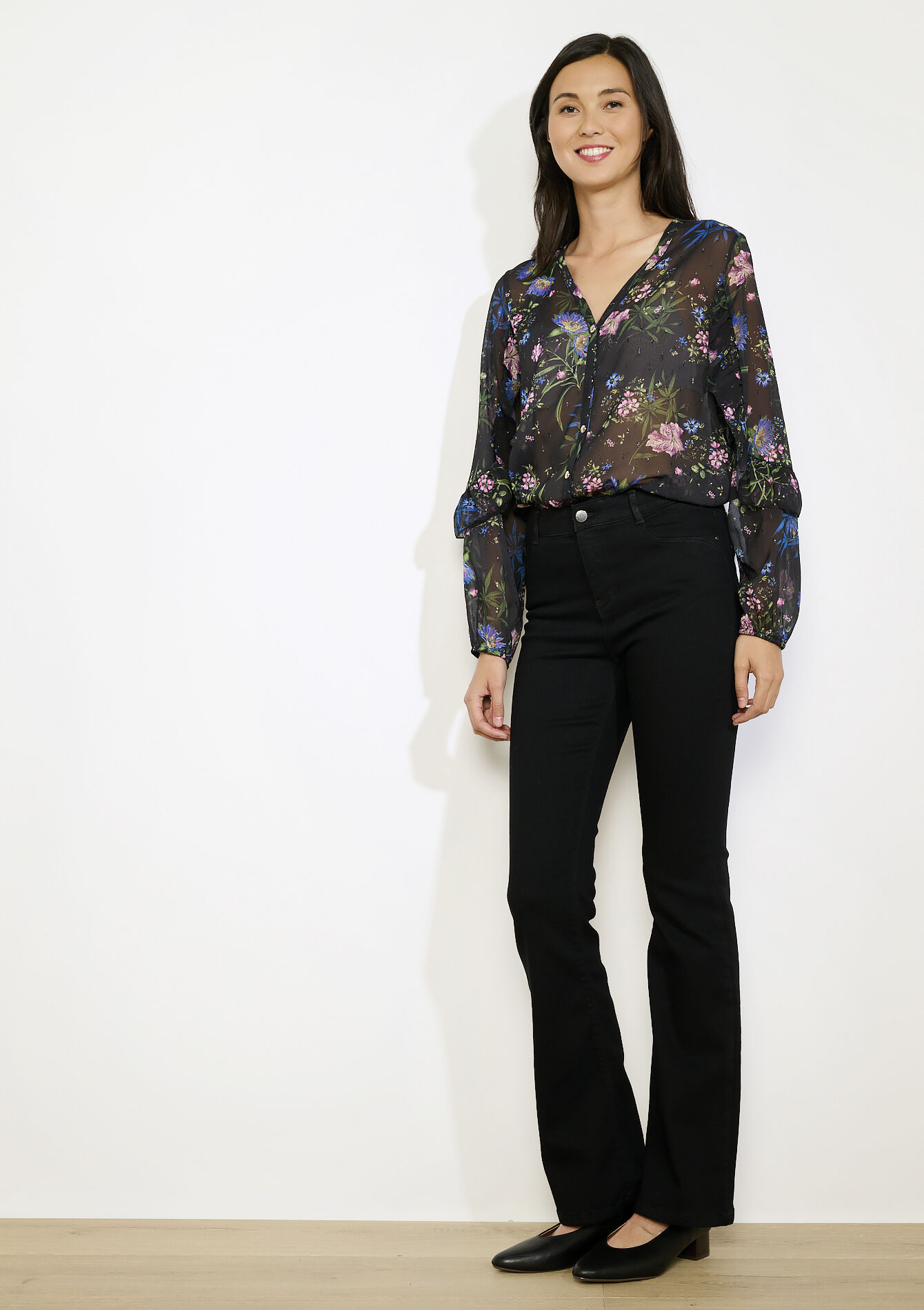 Bootcut jeans hoge taille, Bootcut jeans hoge taille - BLACK - 22000616_1119